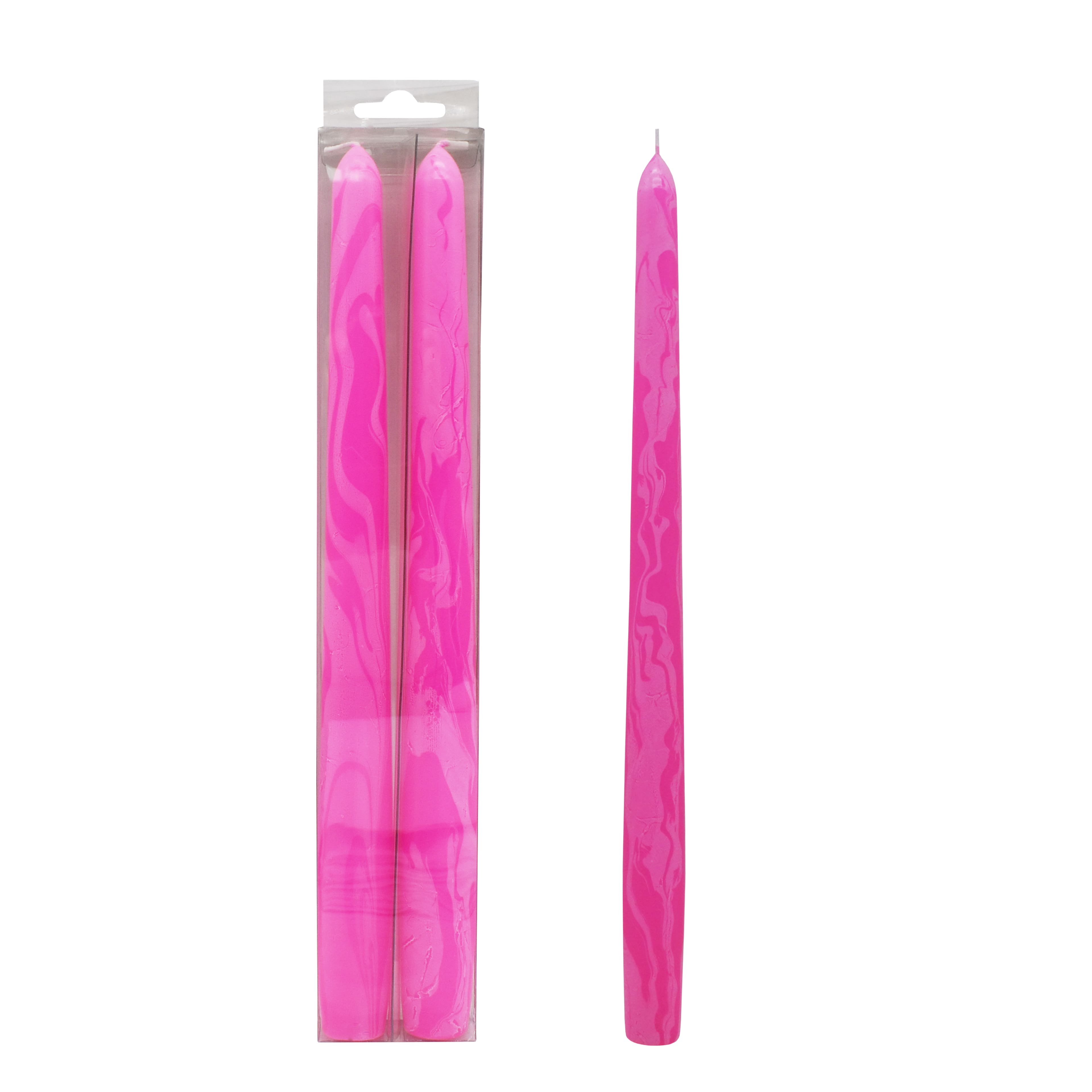 12&#x22; Pink Marble Neon Taper Candles by Ashland&#xAE;, 2ct.