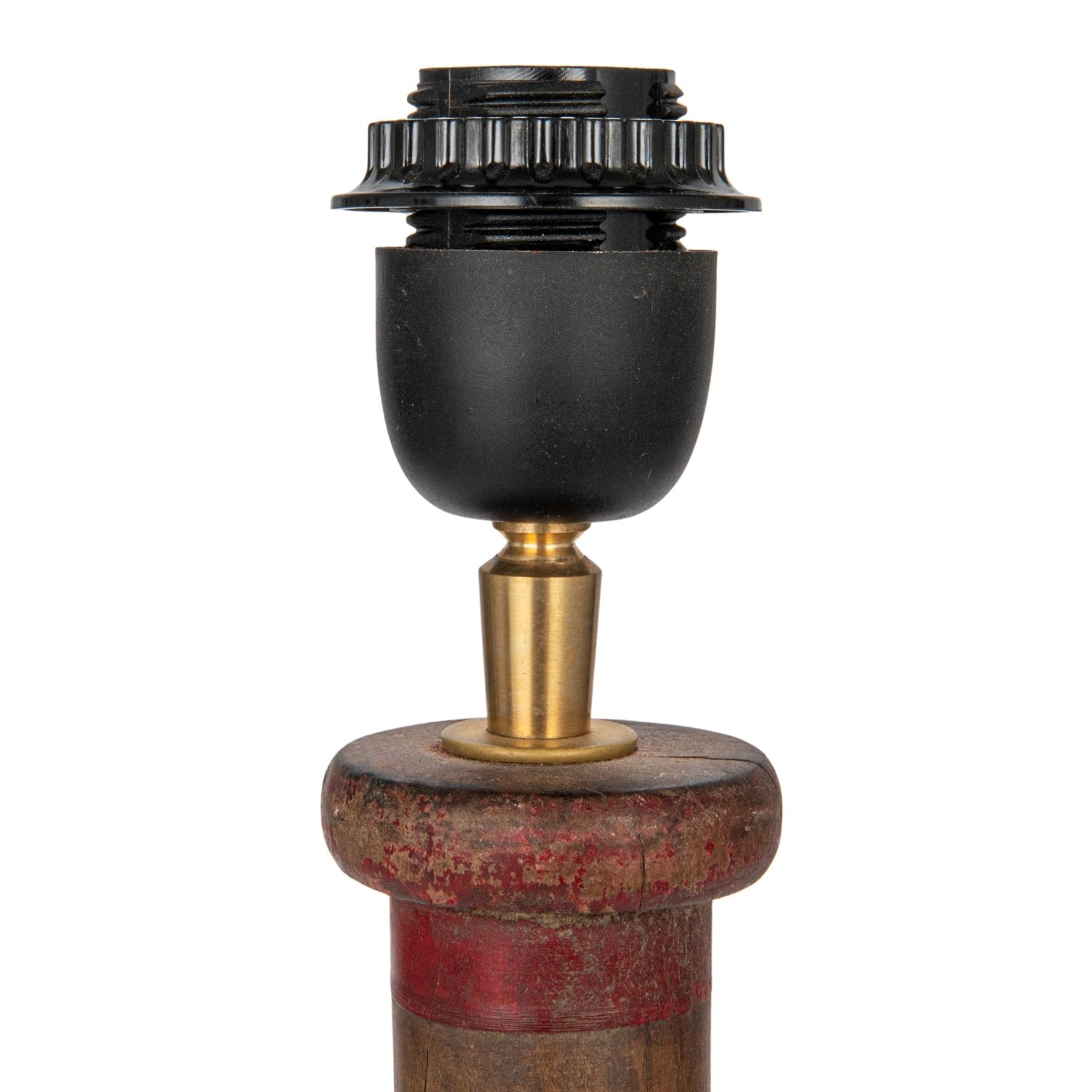 Hello Honey® 28" Multicolor Reclaimed Wood Spool Table Lamp with Cotton Shade, 2ct.