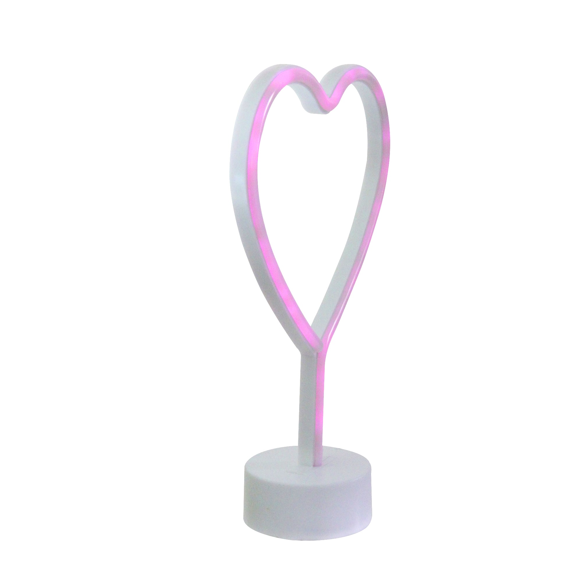 11.5" Pink Heart LED Neon Style Valentine's Day Table Sign