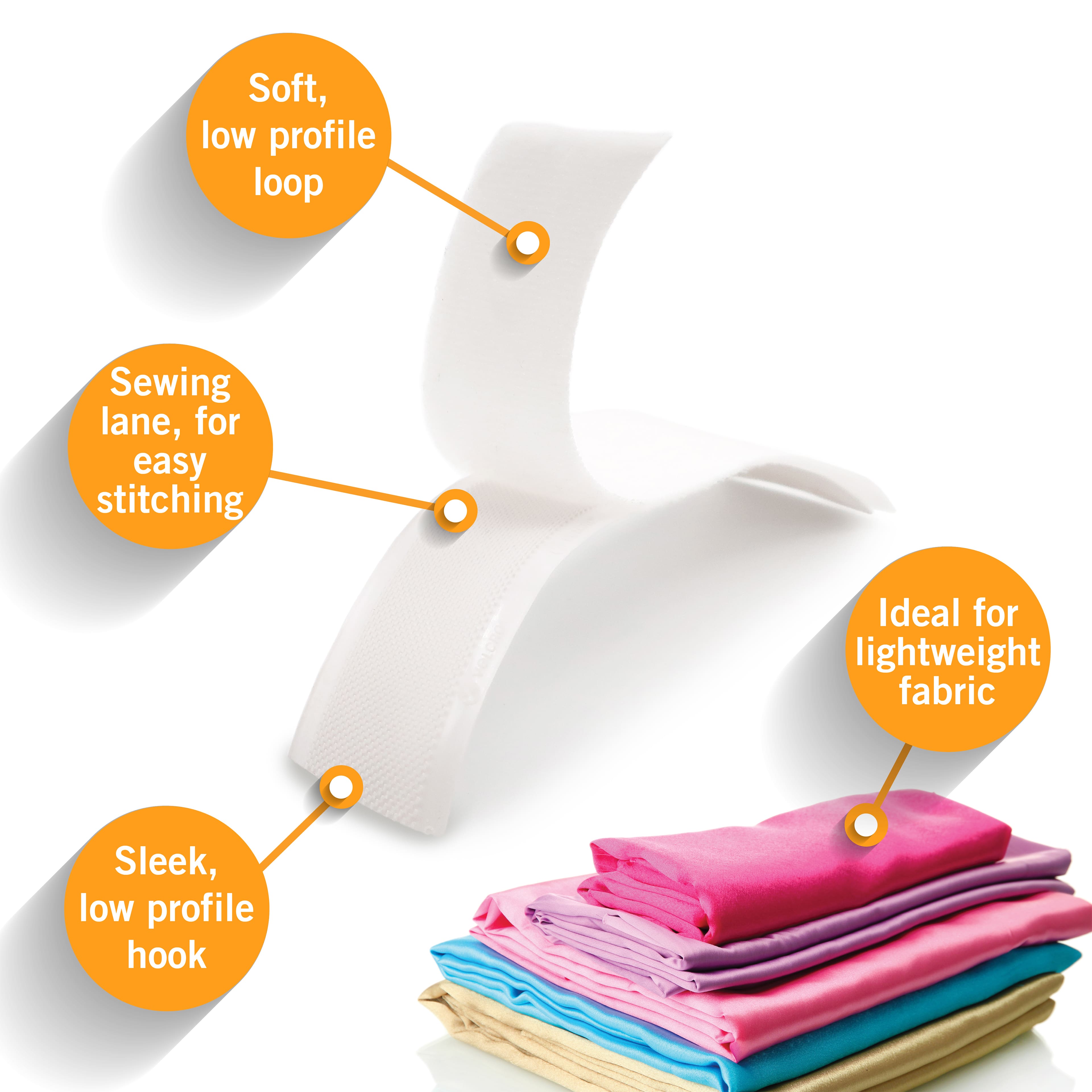 Velcro® Sleek & Thin™ White Sew On Low Profile Fastener Roll