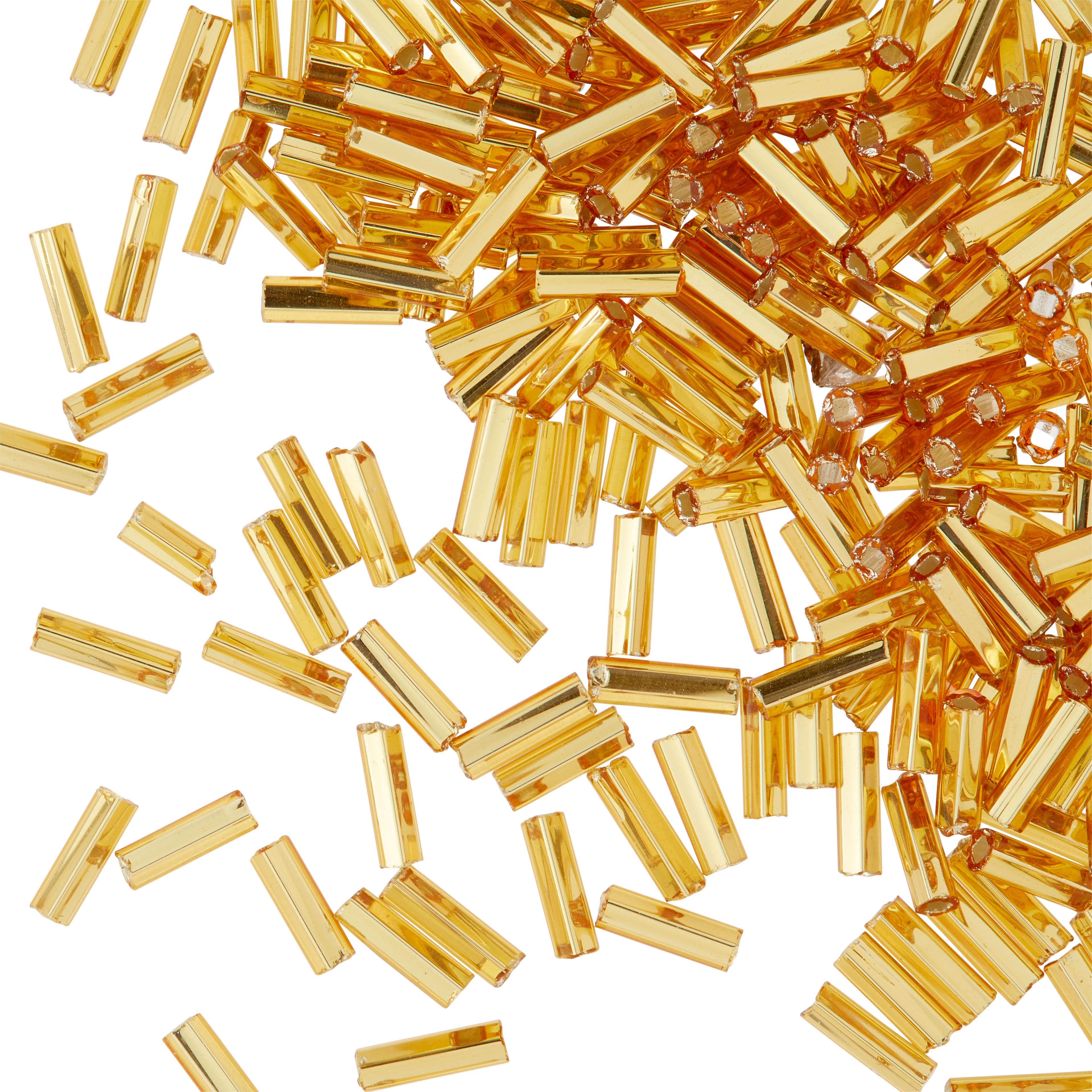 12 Pack: John Bead Topaz Silver Lined Czech Glass Bugle Beads, 6.5mm