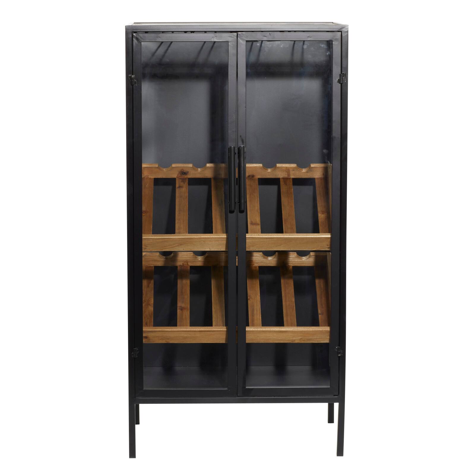 40&#x27;&#x27; Black Wood Contemporary Standing Wine Rack