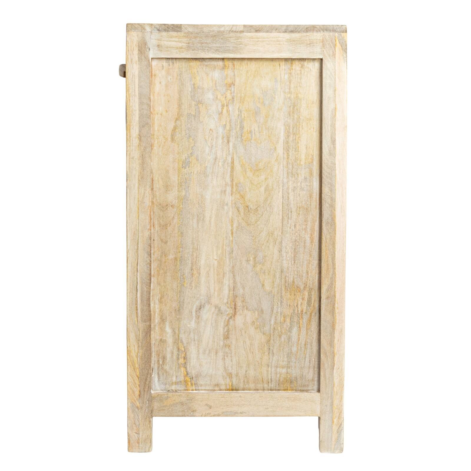 Hello Honey&#xAE; Natural Mango Wood &#x26; Cane 2-Door Cabinet with Shelves
