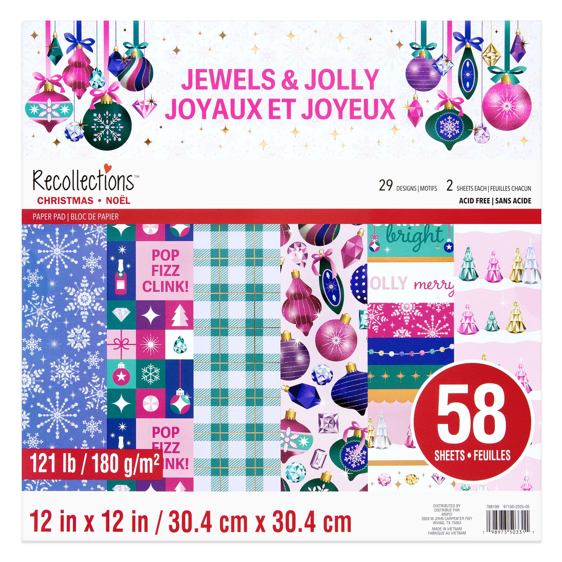 12&#x22; x 12&#x22; Jewels &#x26; Jolly Paper Pad by Recollections