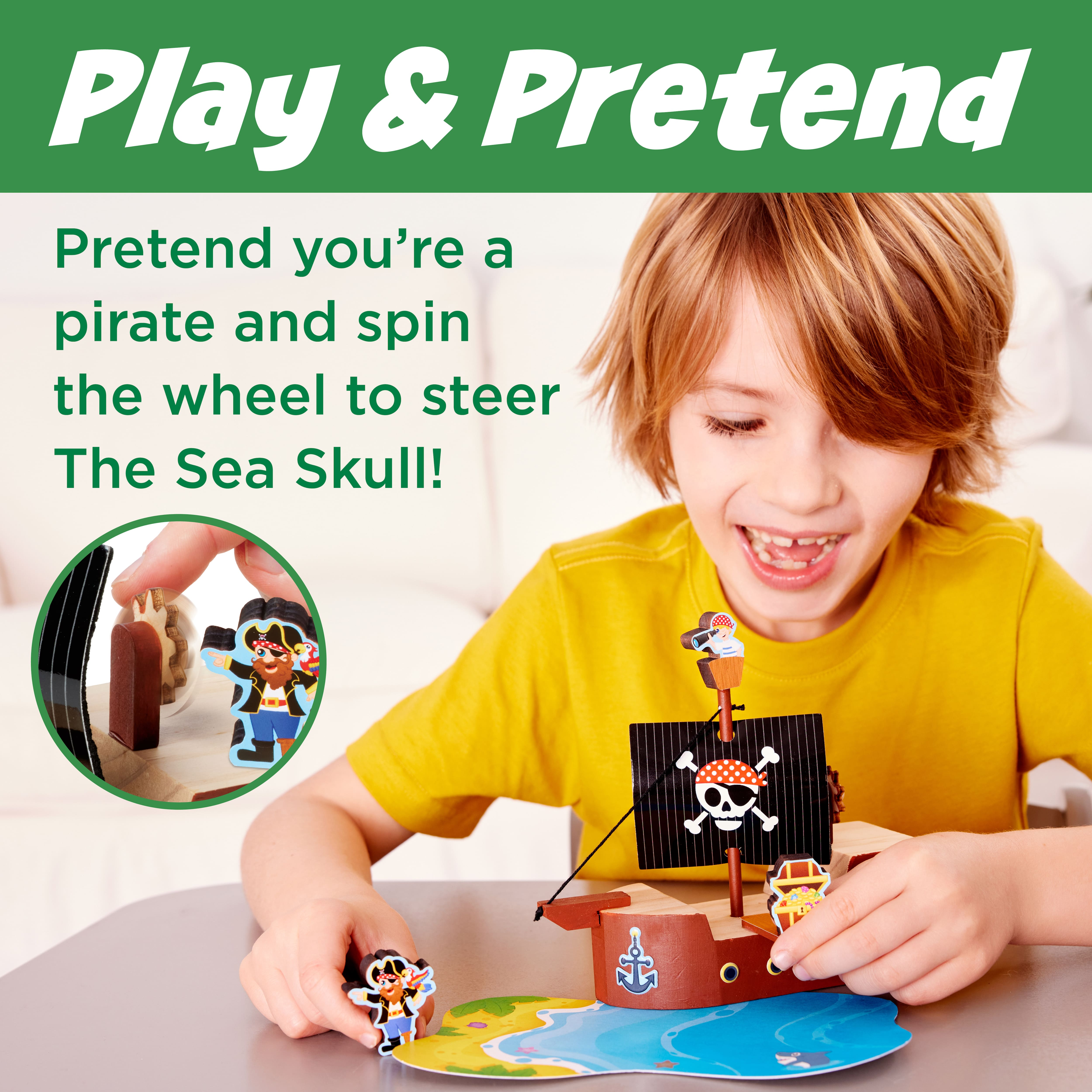 Creativity for Kids&#xAE; Buildeez!&#x2122; The Sea Skull Pirate Ship Wooden Model Set