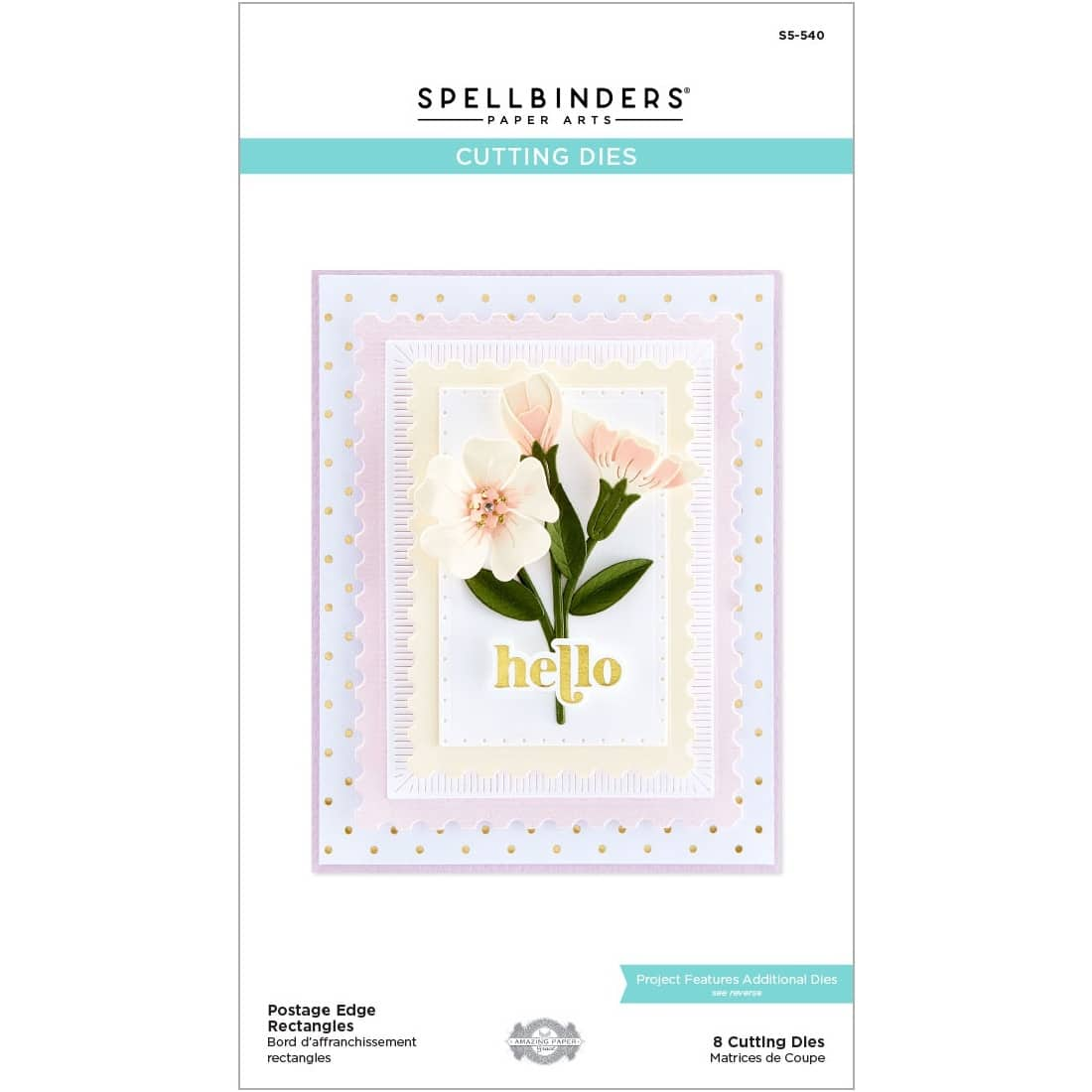 Spellbinders&#xAE; Postage Edge Rectangles by Becca Feeken Etched Cutting Die Set