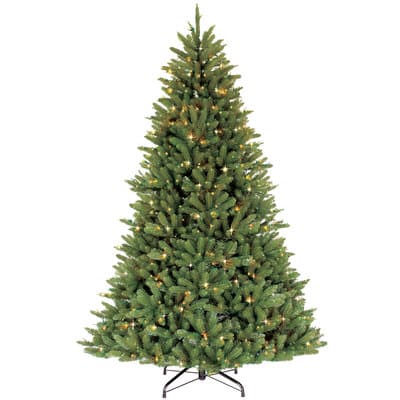 7.5ft. Pre-Lit Fraser Fir Artificial Christmas Tree, Clear Lights ...