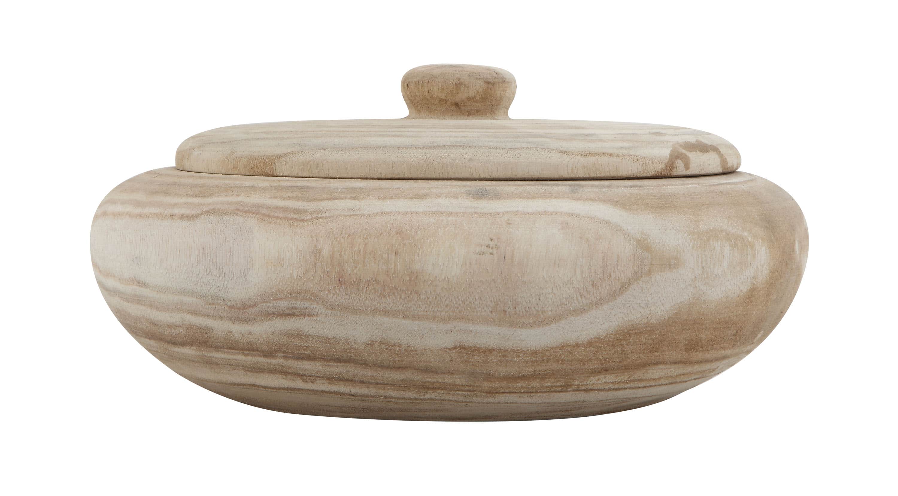 Hello Honey&#xAE; Decorative Natural Paulownia Wood Container with Lid