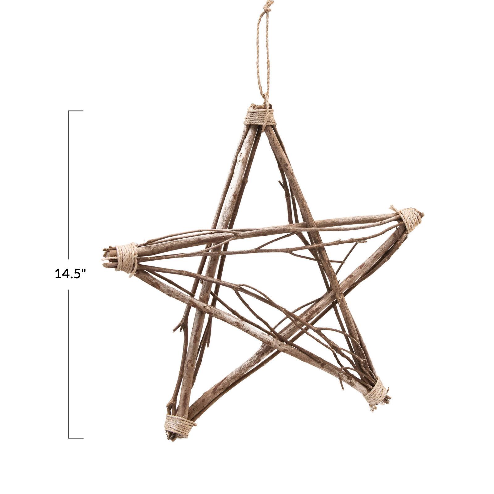 Hello Honey® Handmade Twig & Abaca Rope Hanging Star