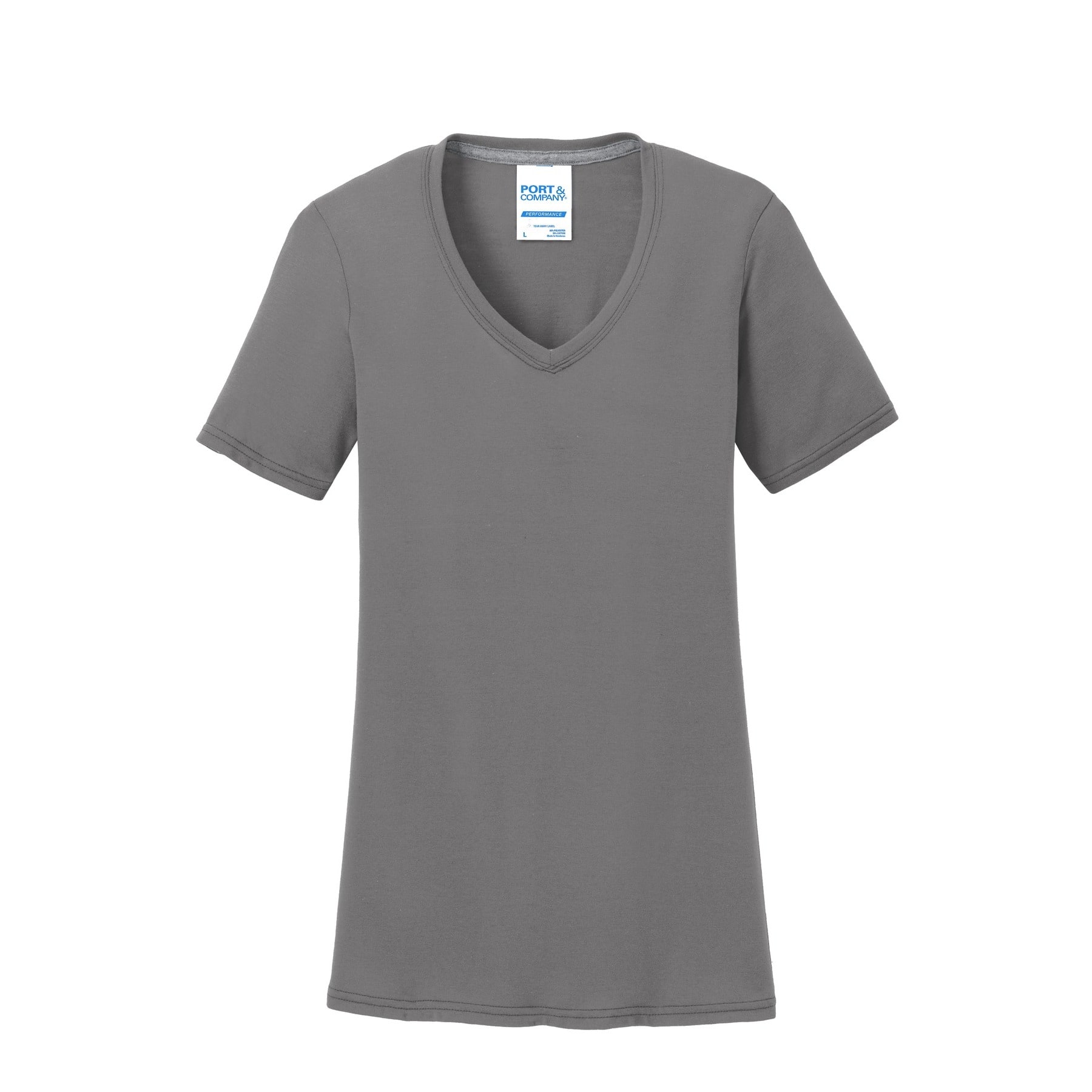 Port & Company® Neutrals Ladies Performance Blend V-Neck T-Shirt