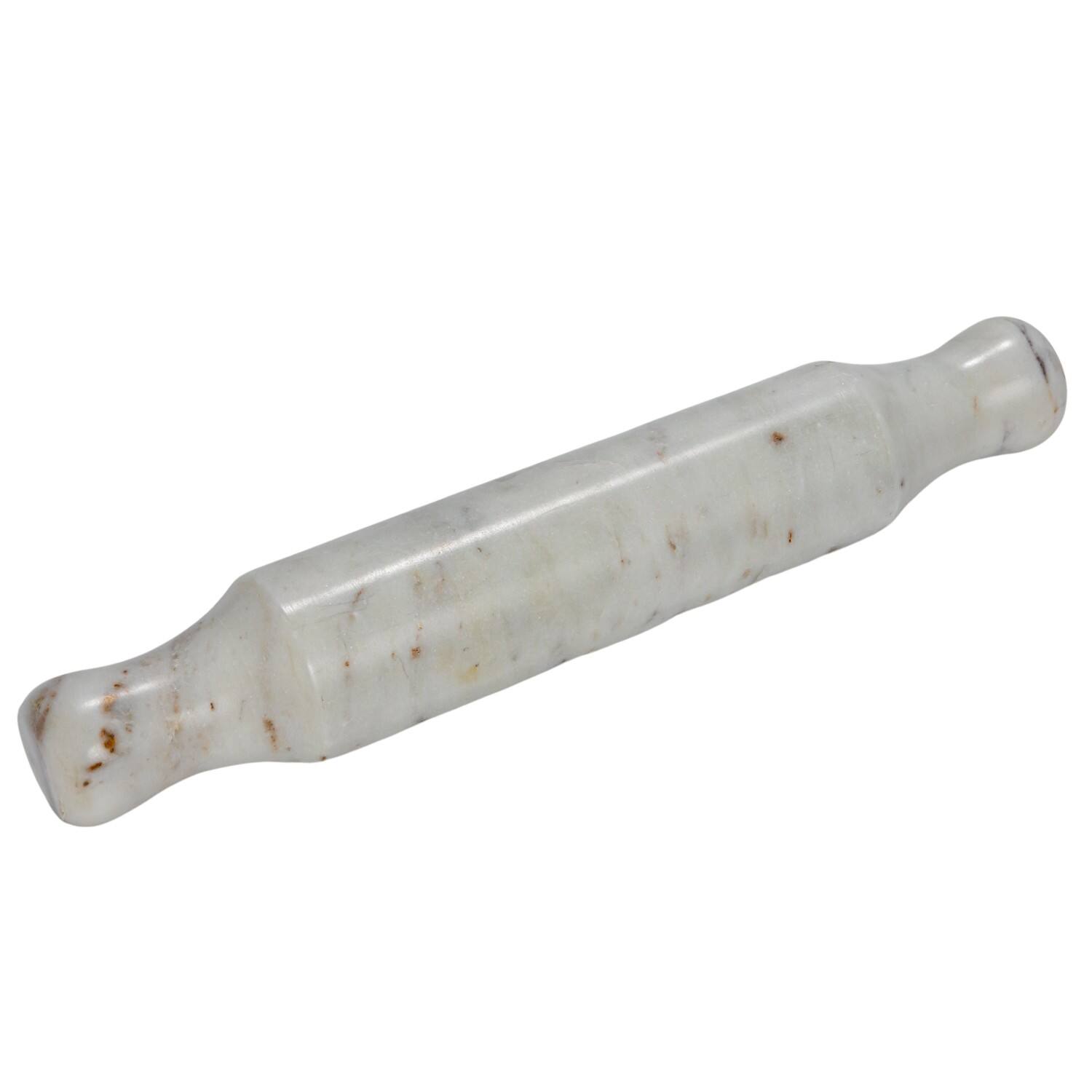 Hello Honey&#xAE; 12&#x22; White Marble Kitchen Rolling Pin