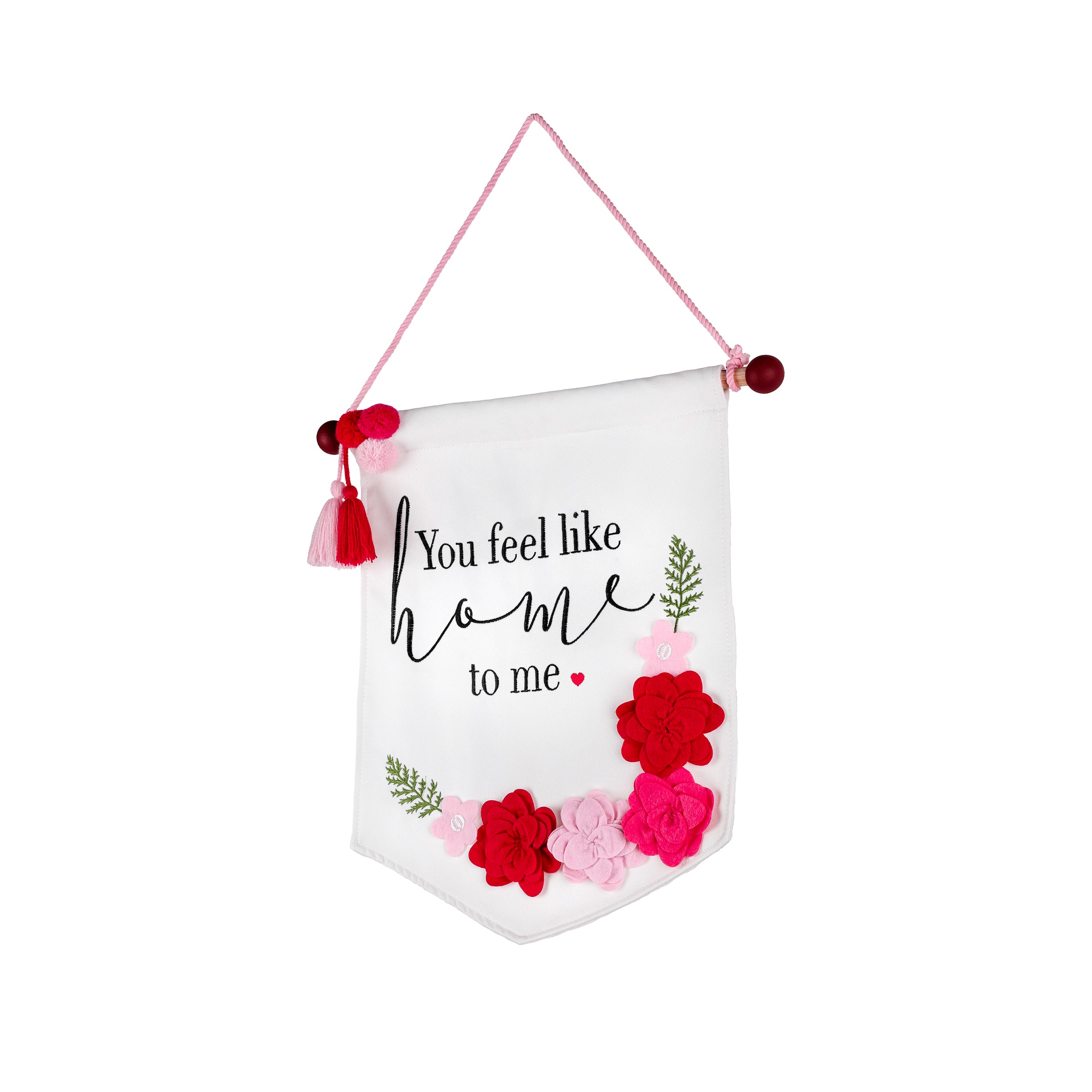 18.5&#x22; You Feel Like Home Valentine&#x27;s Day Banner with Flowers