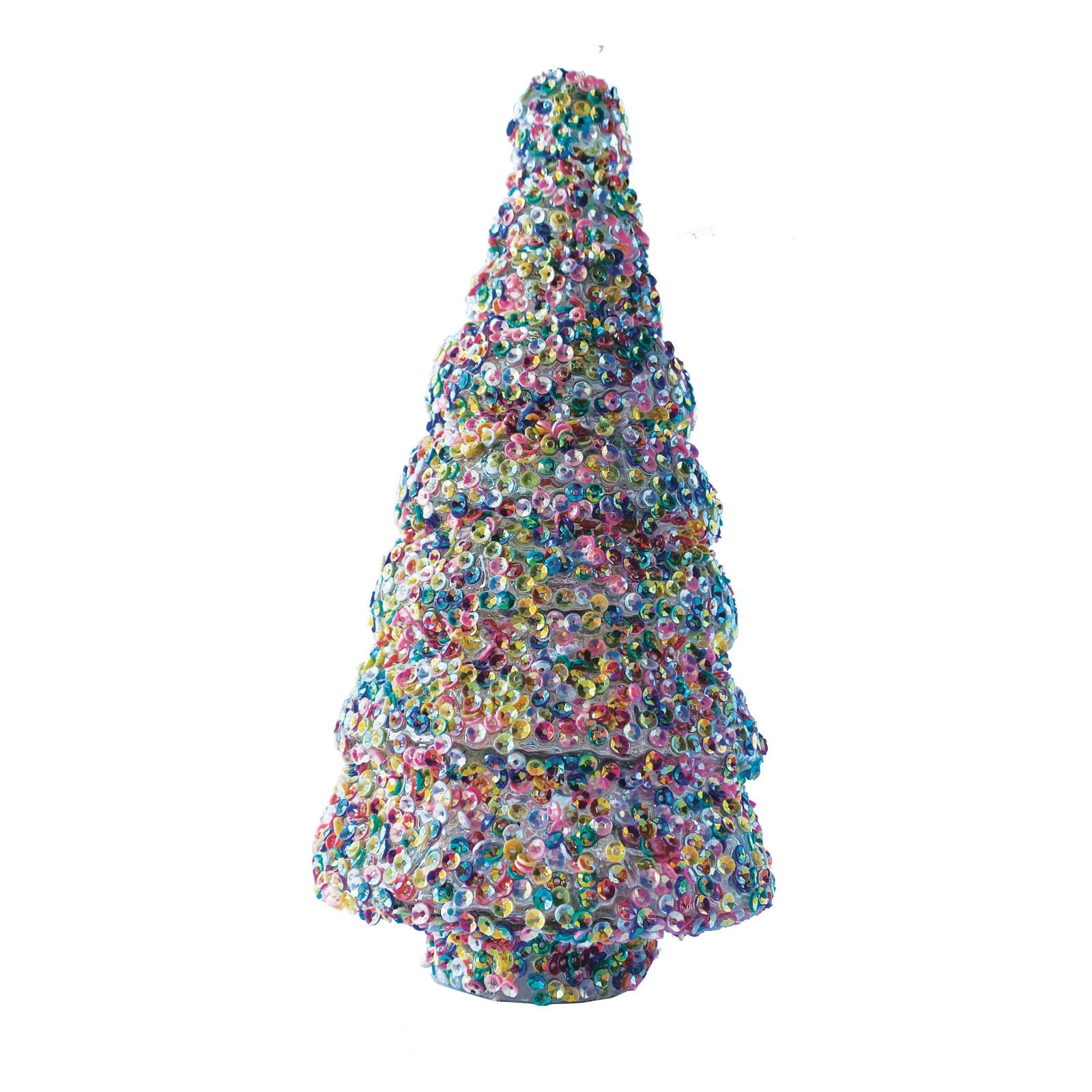 Hello Honey&#xAE; Multicolor Glass Tree D&#xE9;cor with Sequins