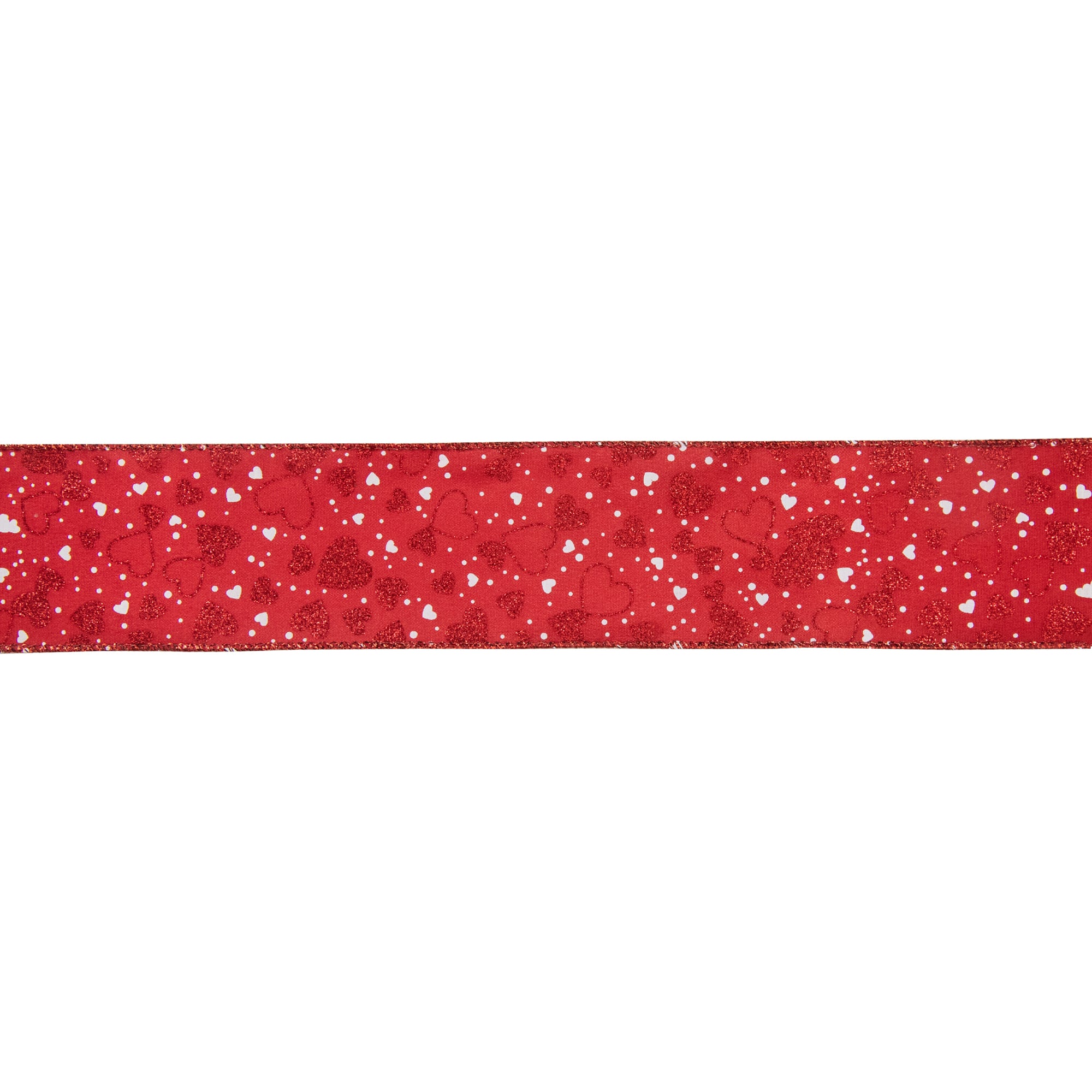 2.5&#x22; x 10yd. Red Hearts Valentine&#x27;s Day Wired Craft Ribbon