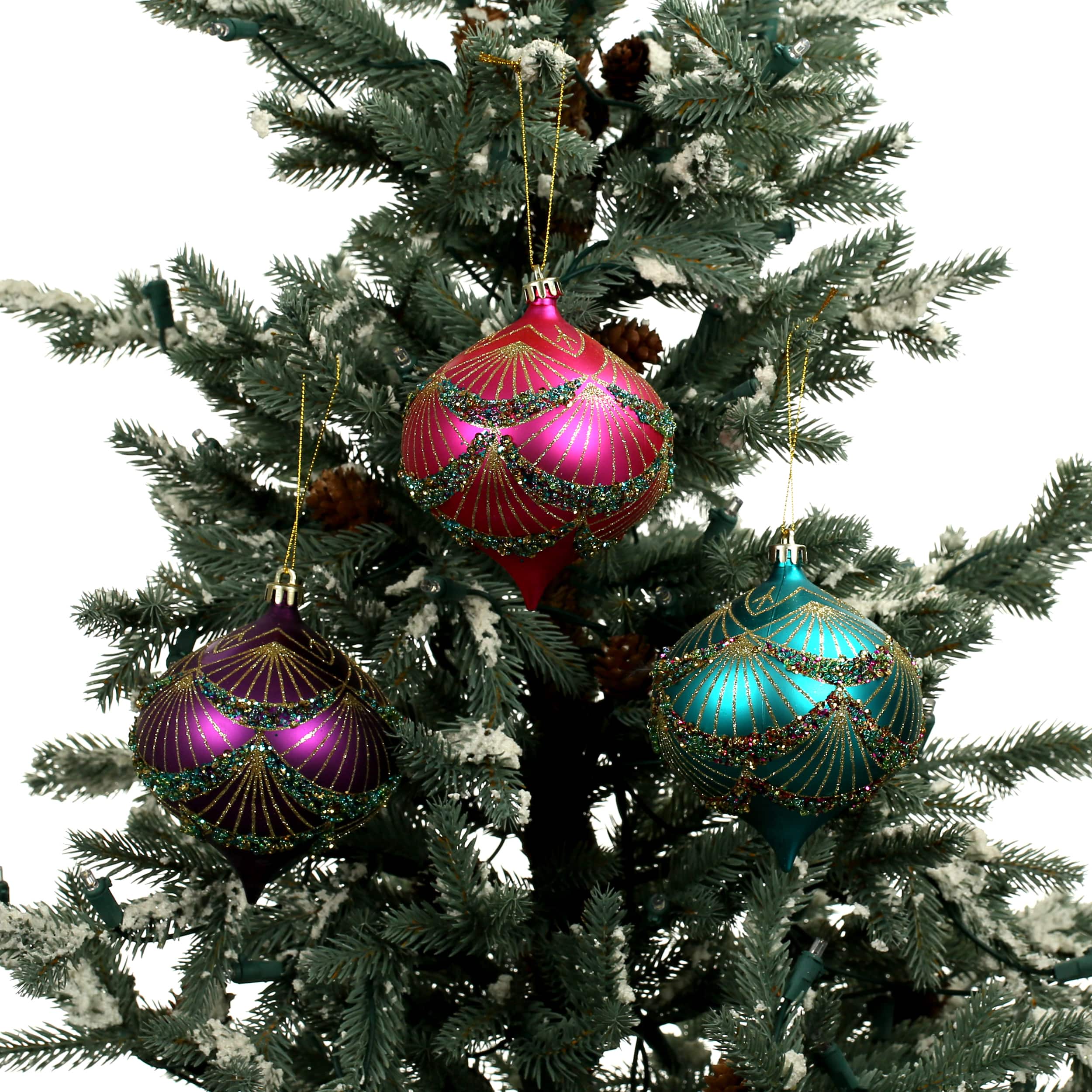 4 Pack 4.7&#x22; Jewels &#x26; Jolly Shatterproof Onion Ornaments by Ashland&#xAE;