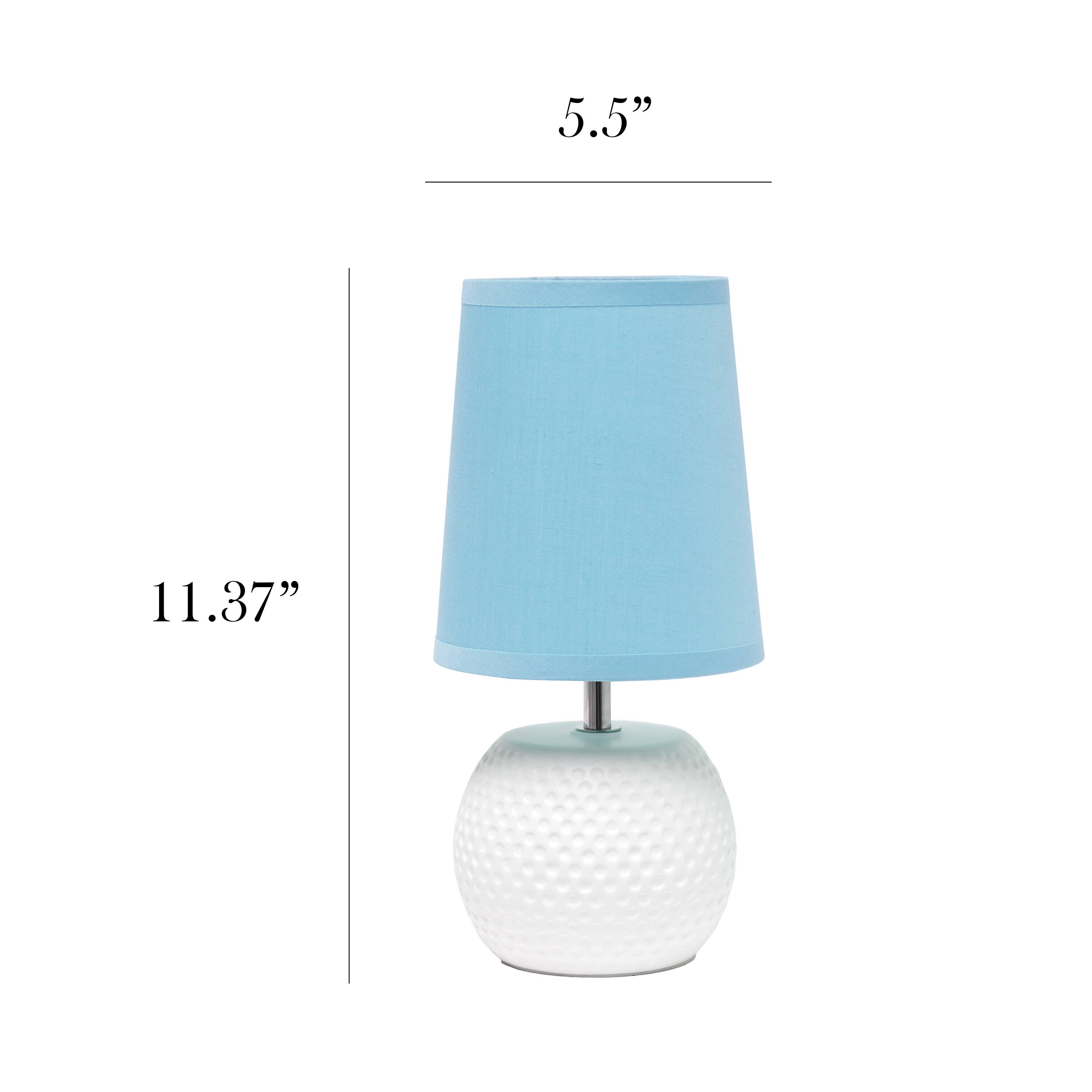 Simple Designs 11.5" Ceramic Table Lamp with Studded White Base