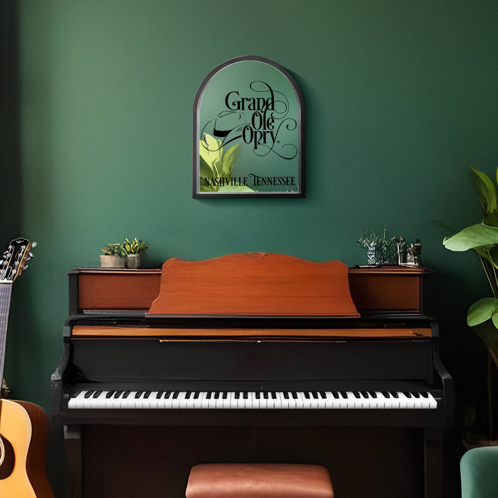 American Art Decor Grand Ole Opry Printed Mirror with Arched Frame - 11" x 14"