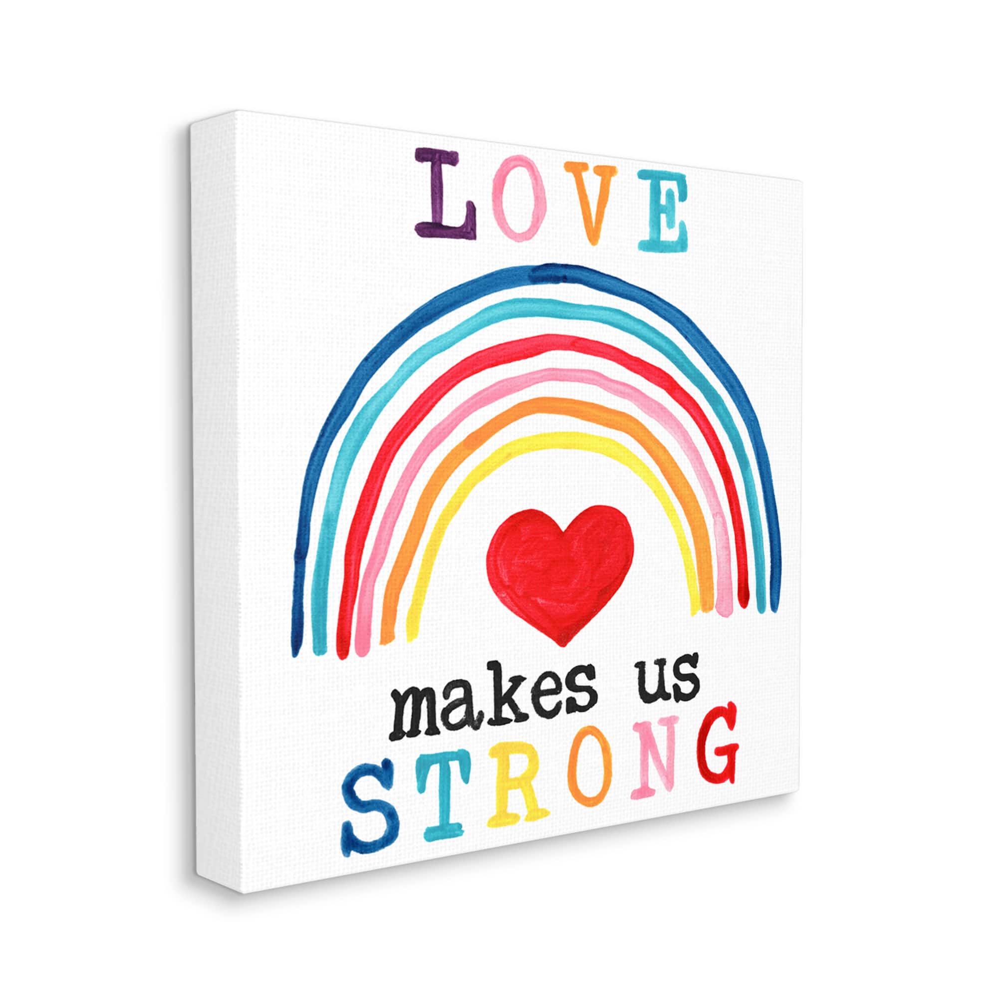 Stupell Industries Love Makes Us Strong Canvas Wall Art