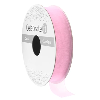 5/8" x 7yd. Light Pink Sheer Ribbon by Celebrate It™ Classic image