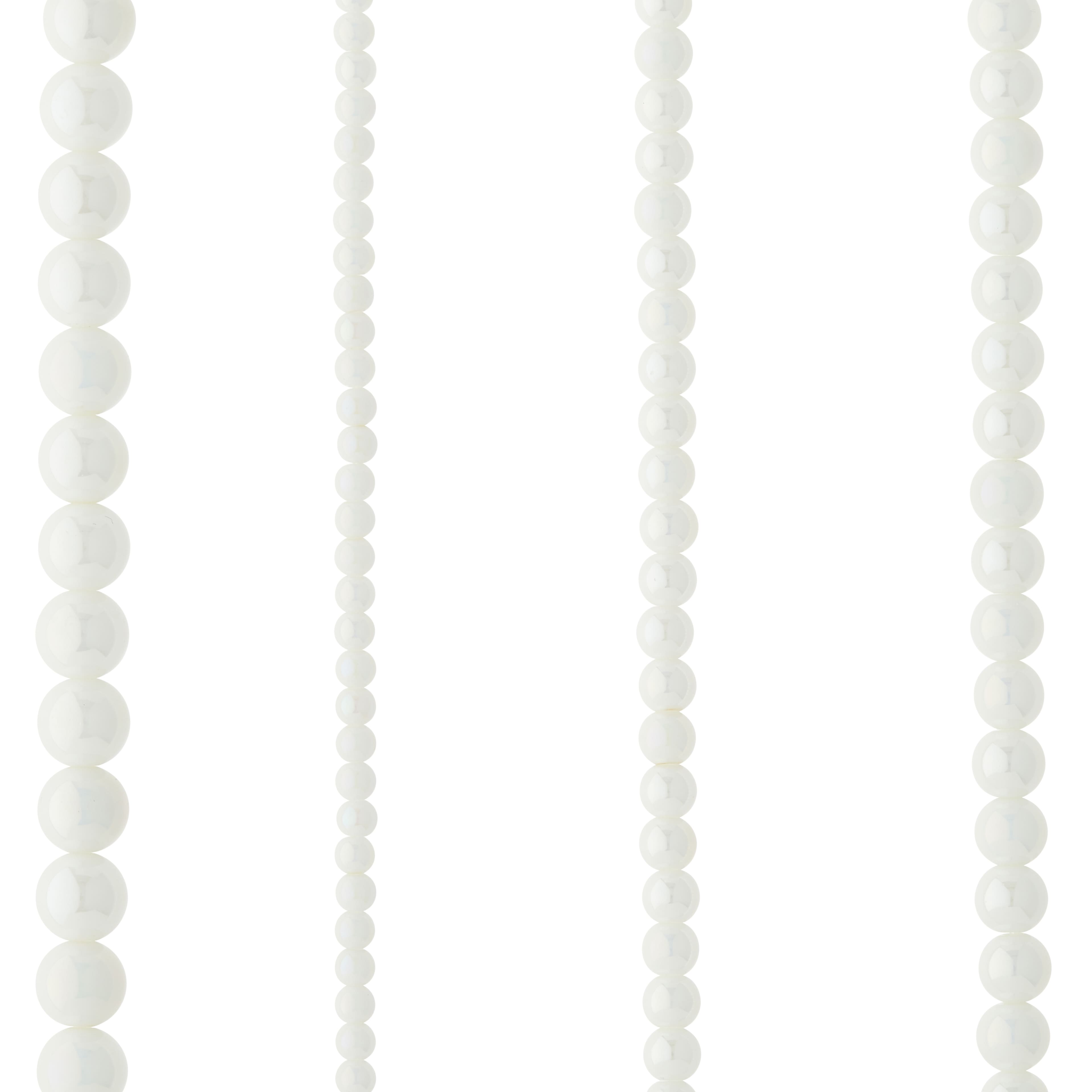 Skeleteen Faux White Pearl Necklaces - Pearl Beaded Necklace Party Favors -  12Pk