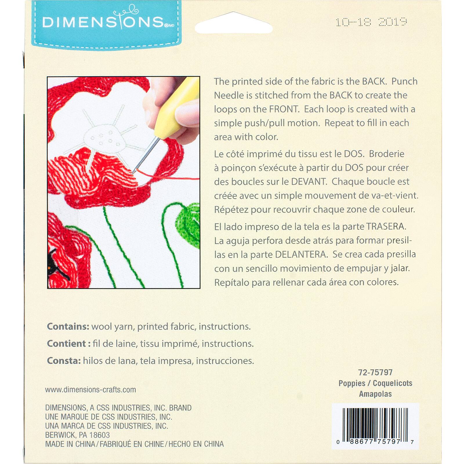 Dimensions® Poppies Punch Needle Kit