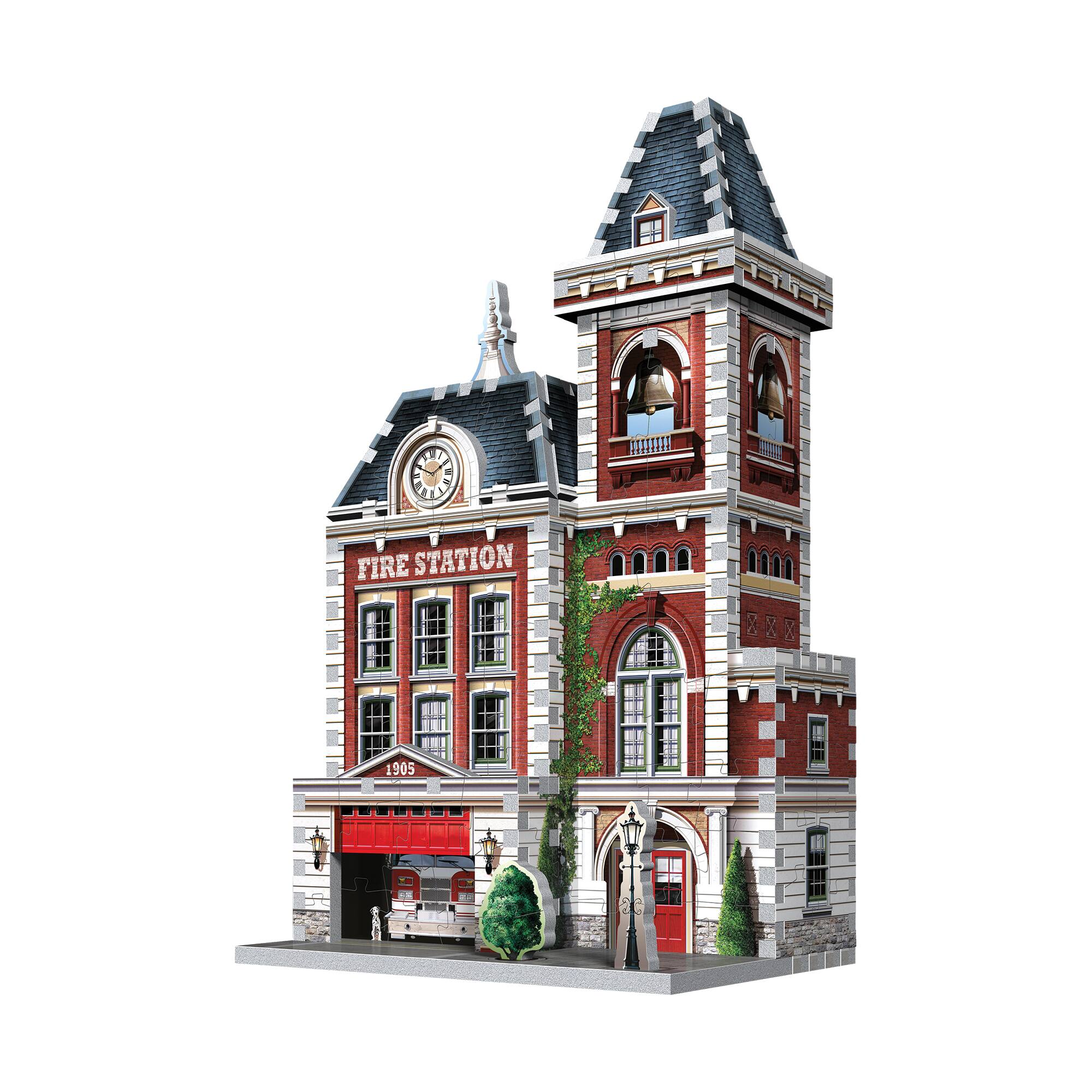 Urbania Collection - 4 3D Puzzles: Hotel, Cinema, Cafe, and Fire Station: 1165 Pcs