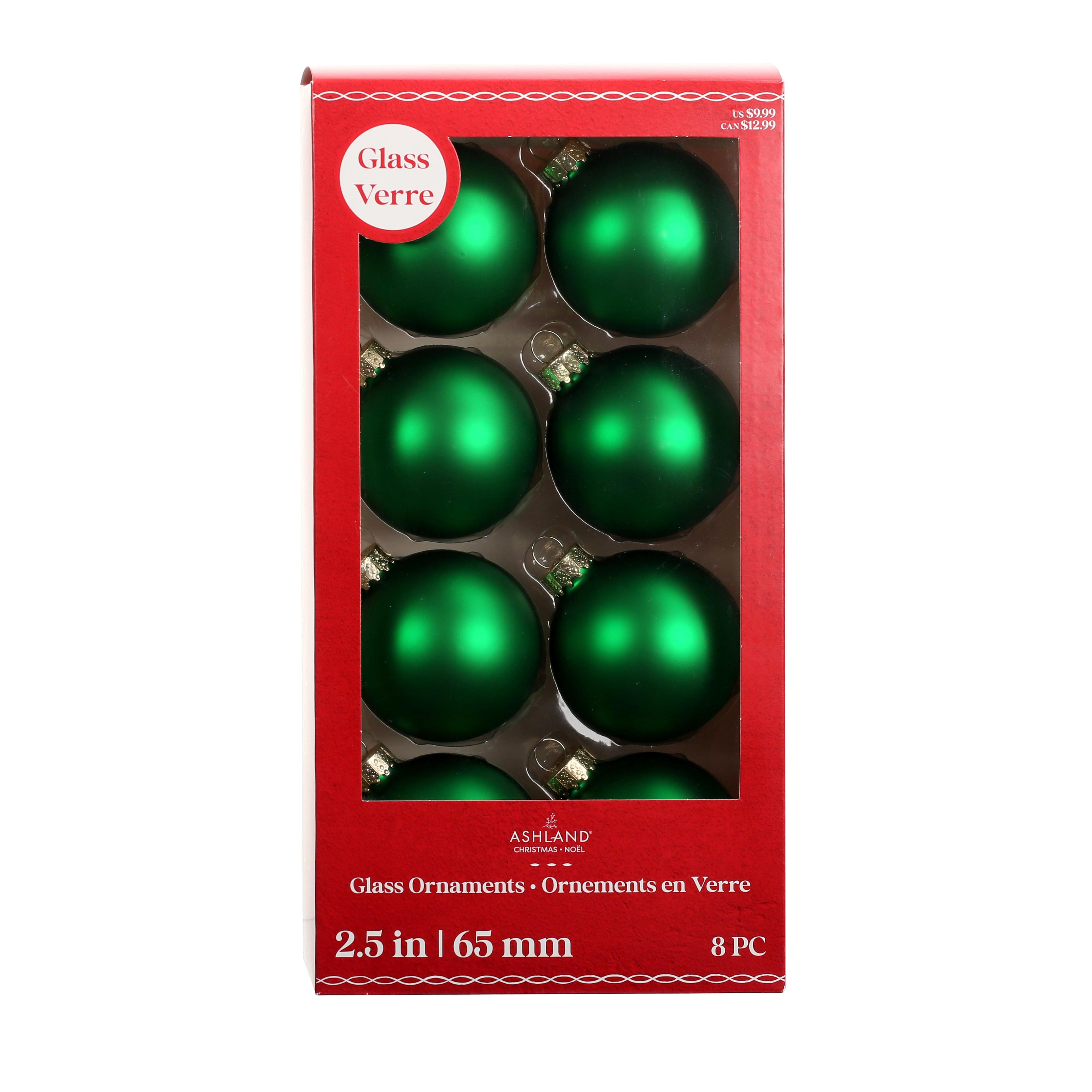 8 Pack 2.5&#x22; Matte Glass Ball Ornaments by Ashland&#xAE;