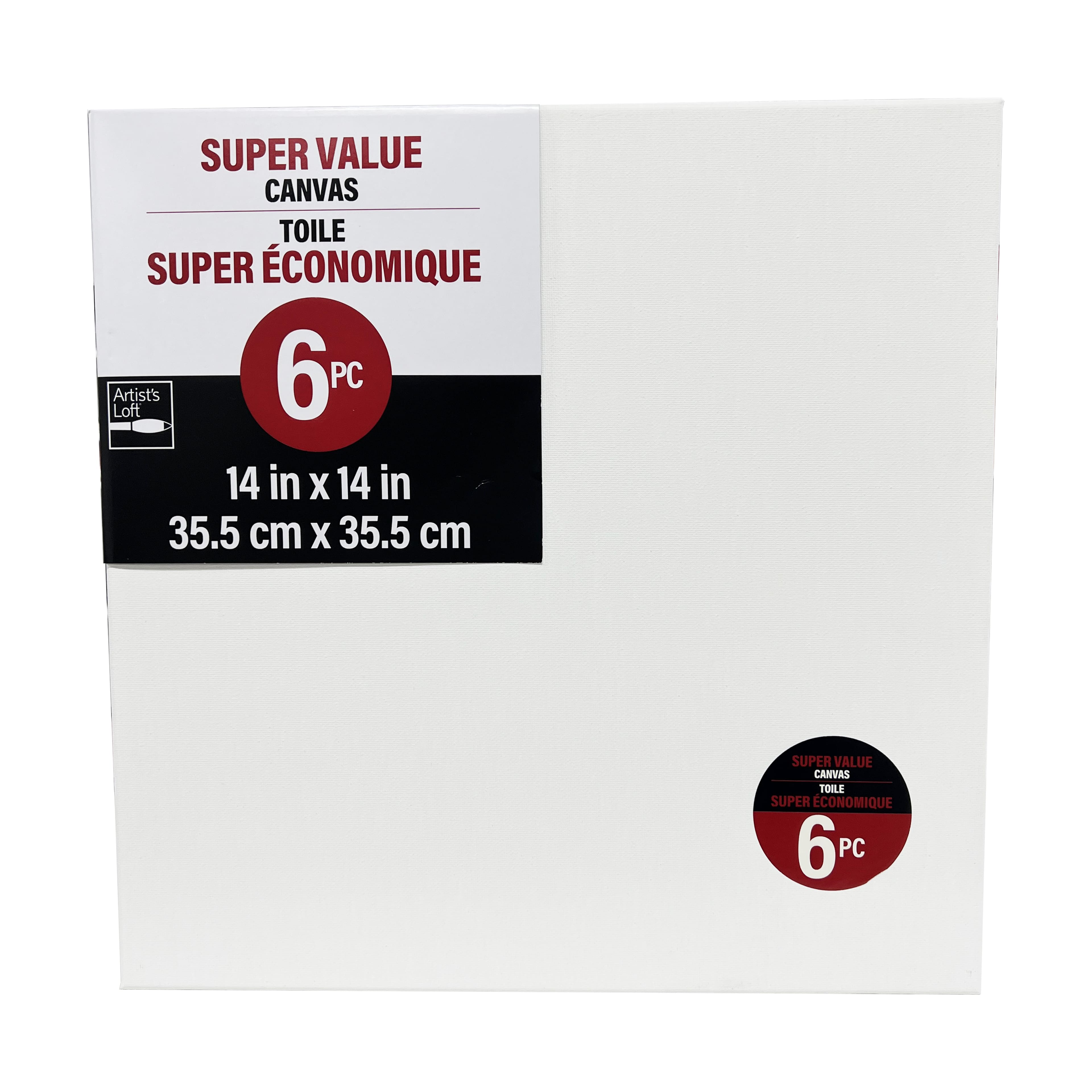 4 Packs: 6 ct. (24 total) 14&#x22; x 14&#x22;&#xA0;Super Value Pack Canvas by Artist&#x27;s Loft&#xAE; Necessities&#x2122;