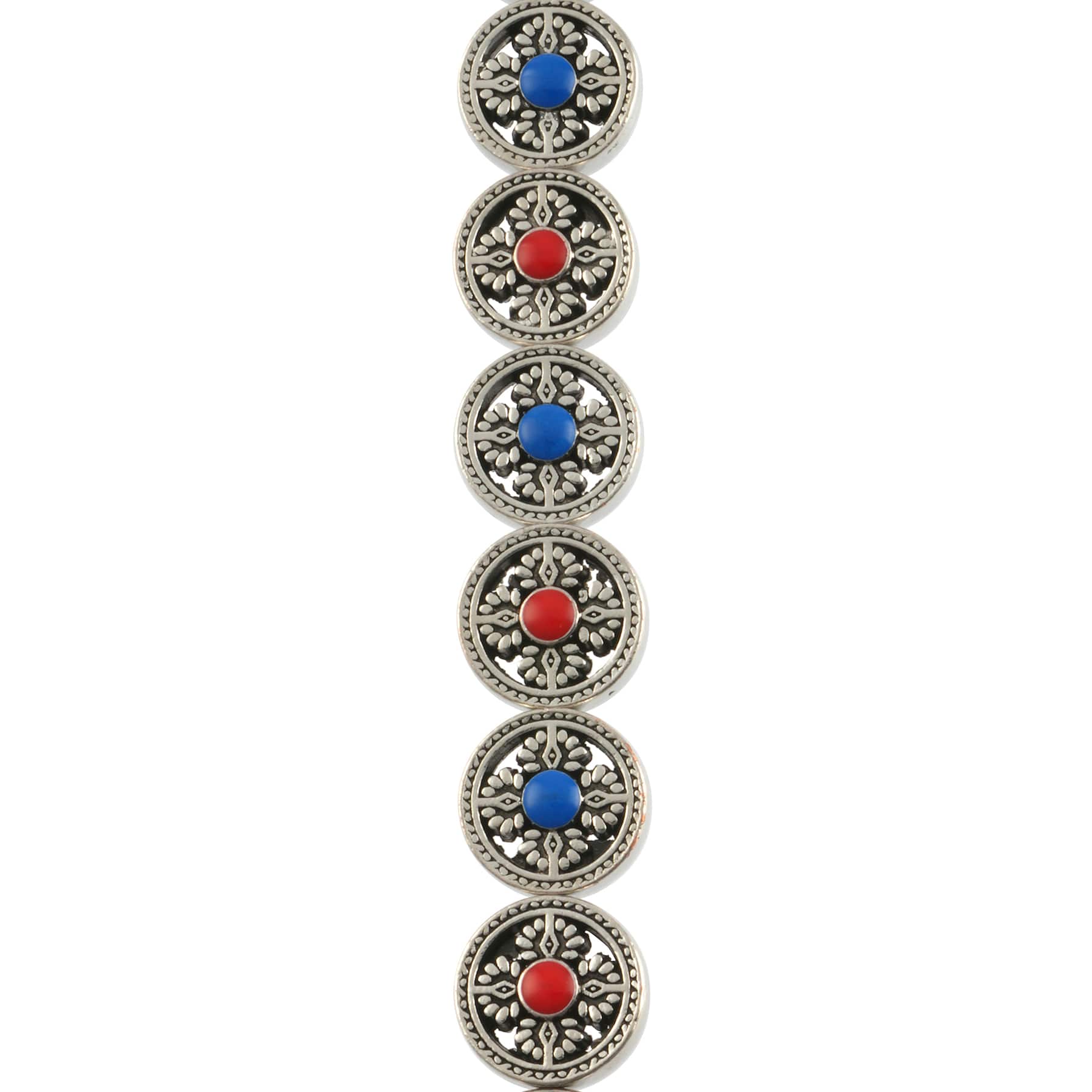 Red & Blue Coin Disc Beads, 17mm by Bead Landing™