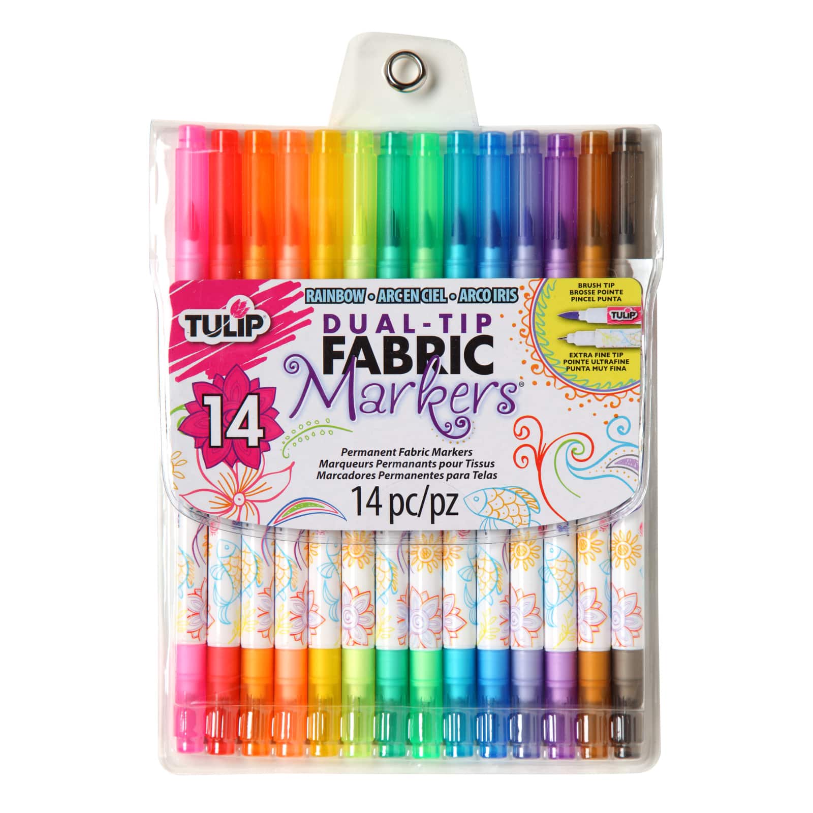 Tulip Permanent Rainbow Fabric Markers NEW 12 Pack 