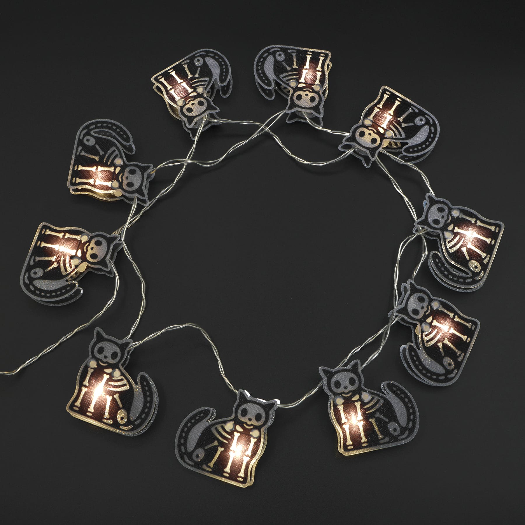 10ct. Warm White LED Skeleton Cat String Lights by Ashland®