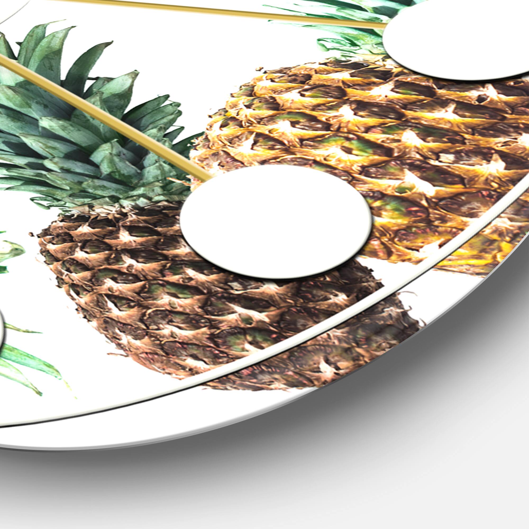 Designart 'Pineapple Summer Bliss V Mid-Century Modern Wall Clock