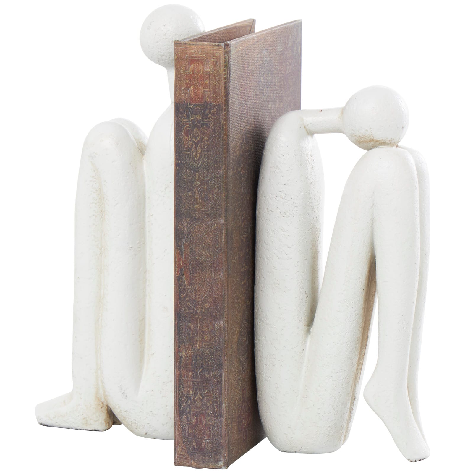 The Novogratz 9&#x22; White Polystone People Bookends Set