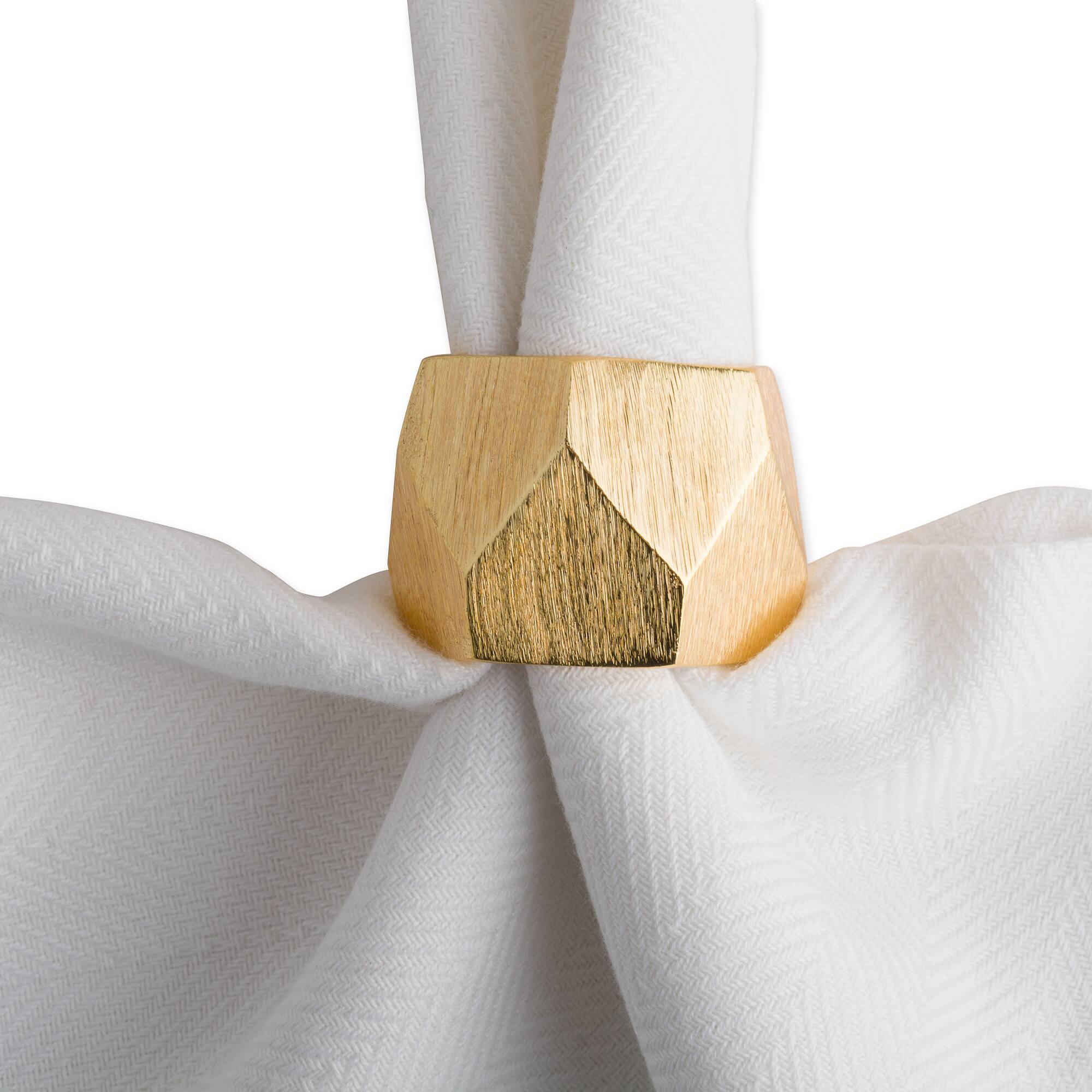 DII&#xAE; Gold Triangle Band Napkin Rings, 6ct.