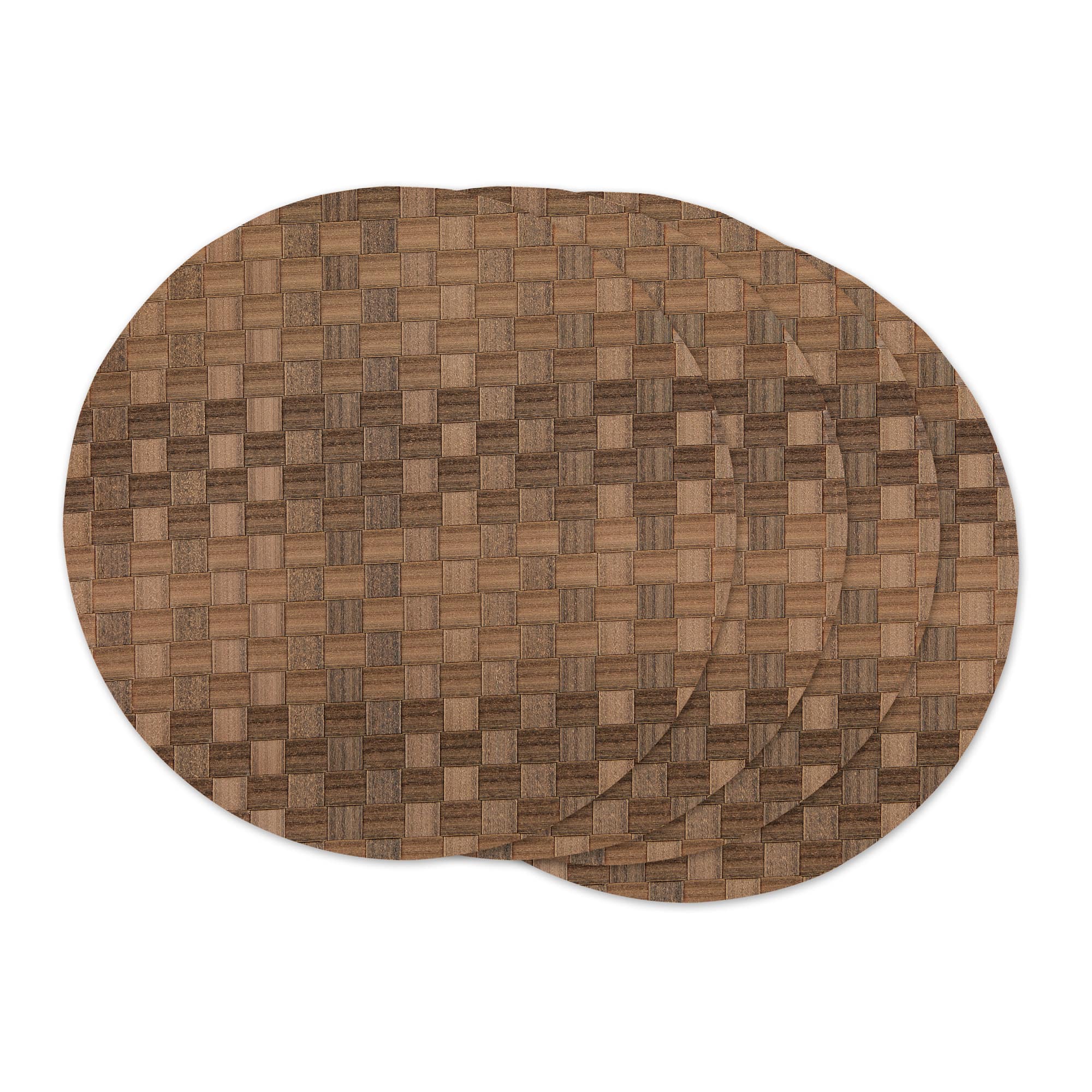 DII® Reversible Round Basket Weave Woven Placemats, 4ct.