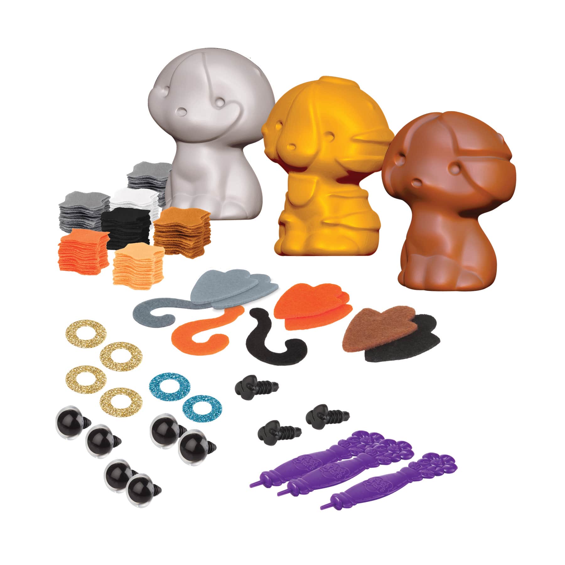 Assorted PlushCraft&#x2122; 3D Fabric Craft Mini Pack