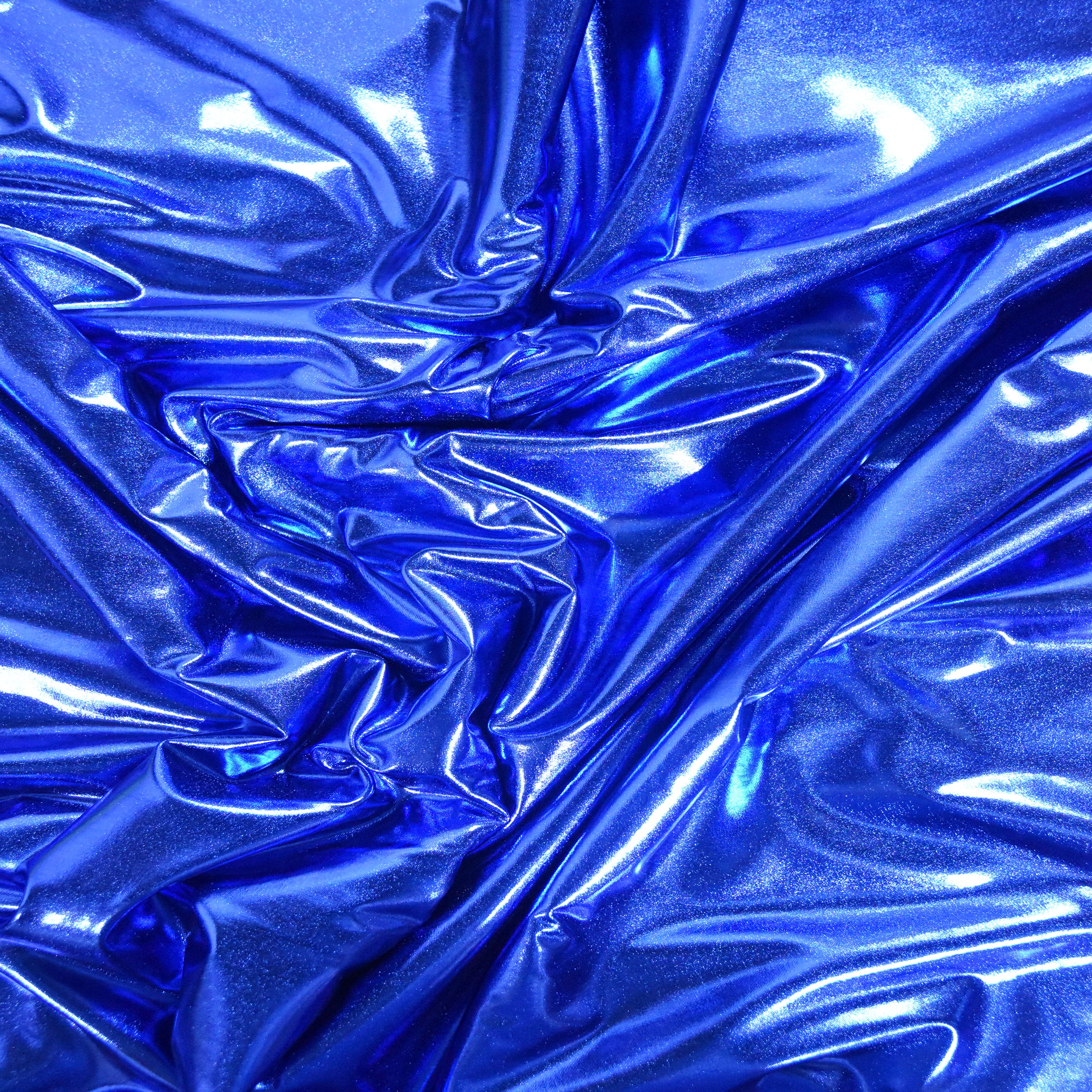 Feldman Blue Foiled Stretch Knit Fabric