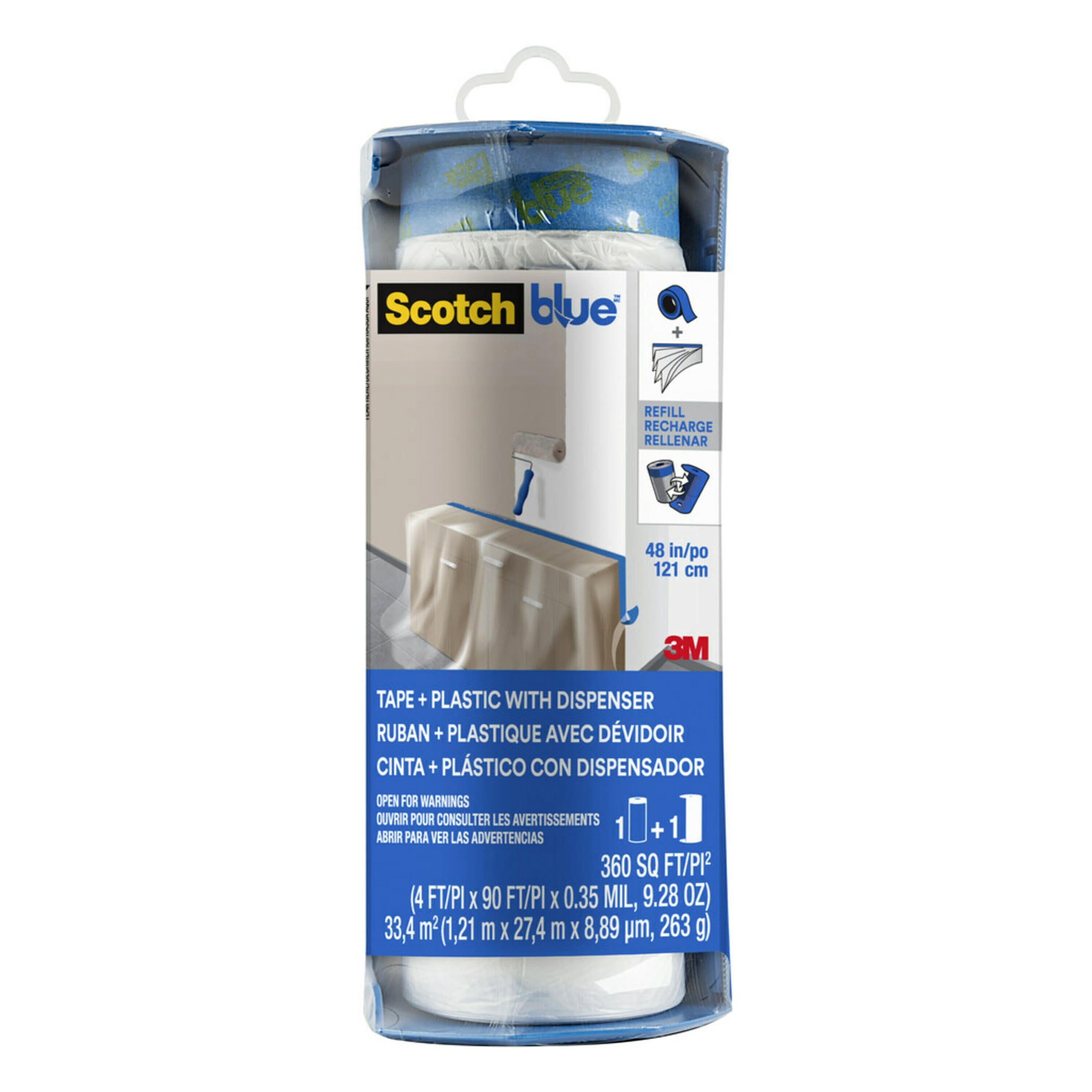 ScotchBlue™ 48" x 90ft. Painter's Tape & Plastic with Dispenser