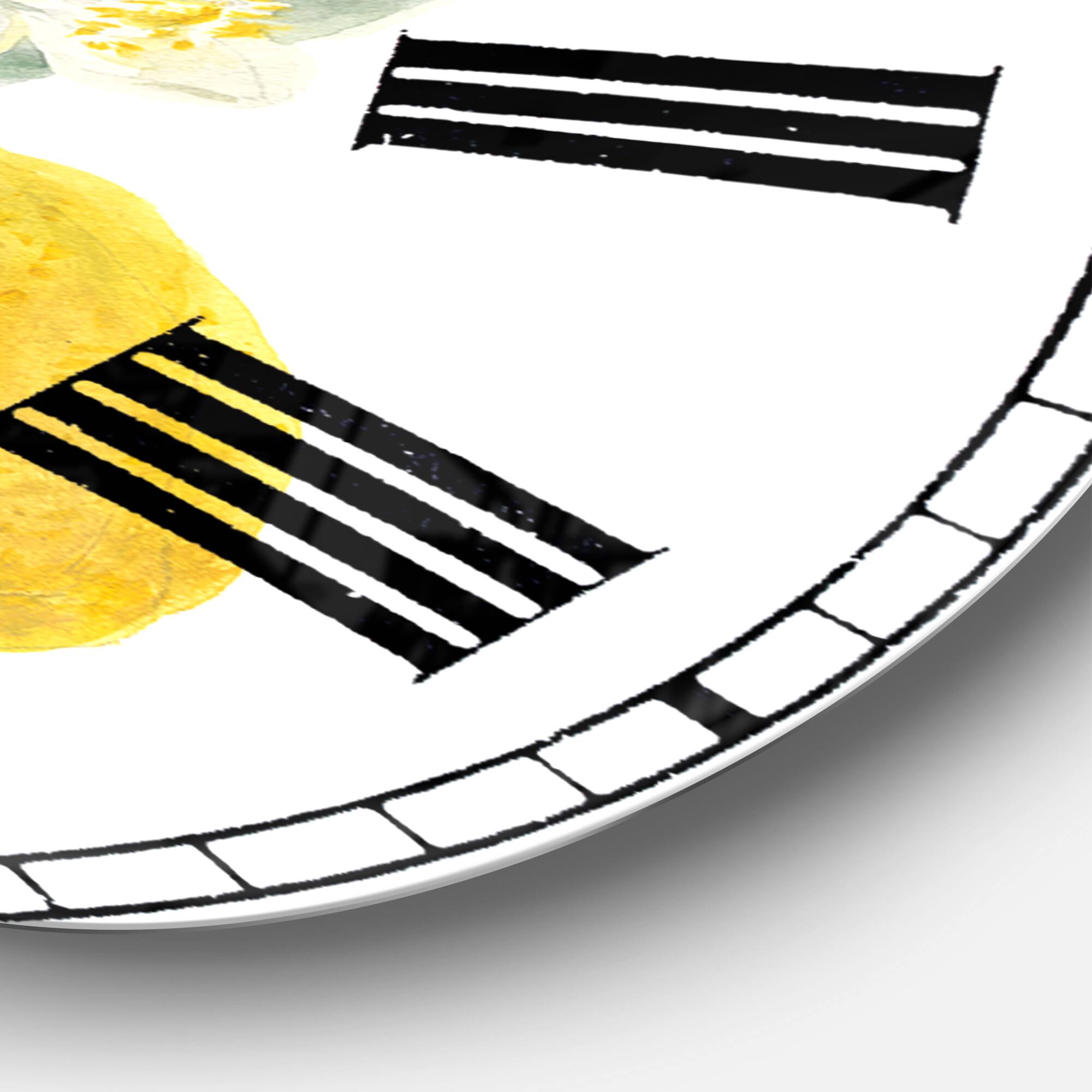 Designart &#x27;Floursack Lemon I Farmhouse Wall Clock