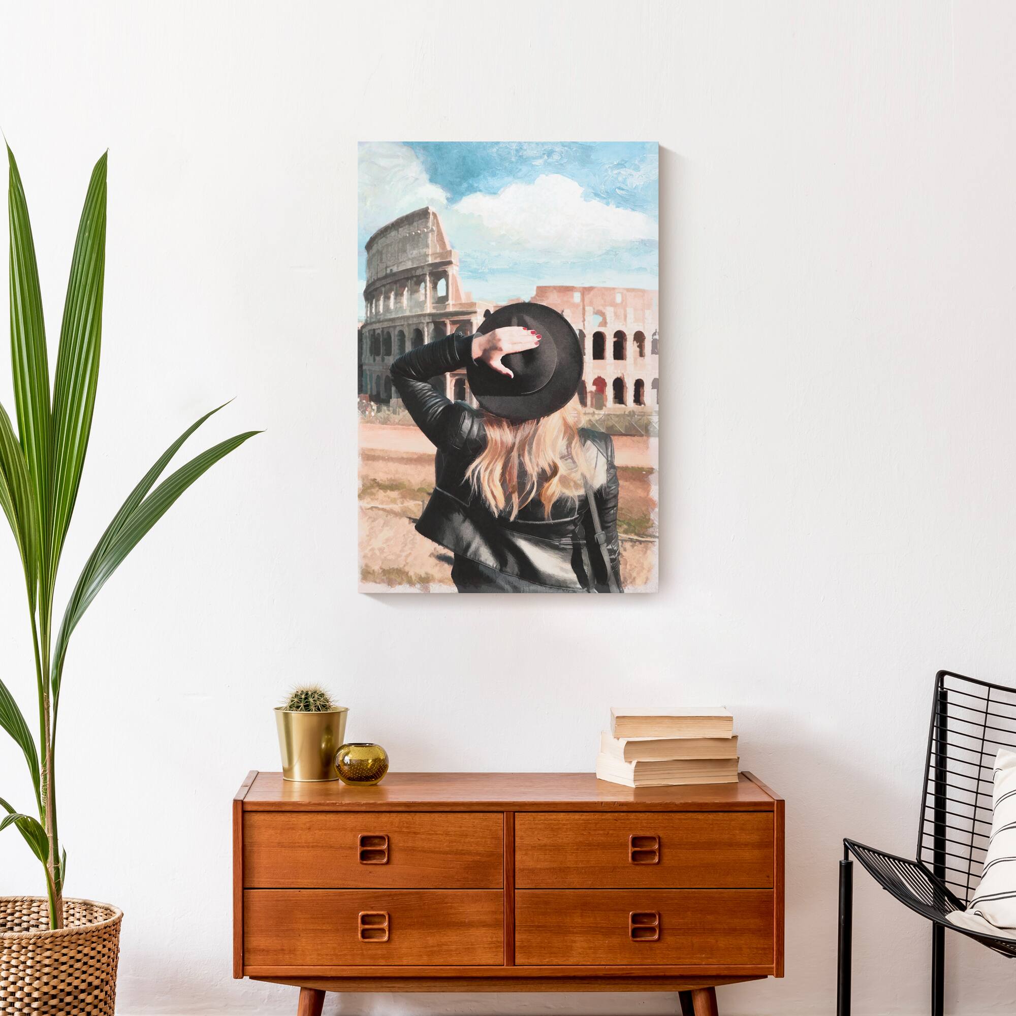 Women Coliseum Painterly Canvas Wall Art