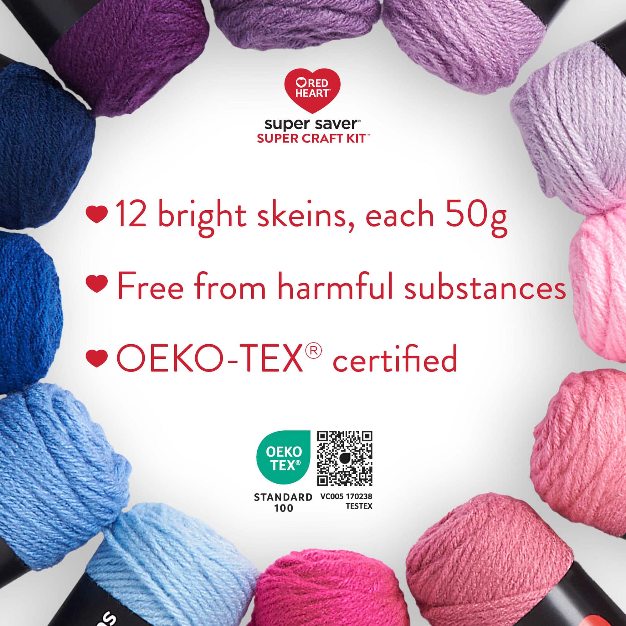Red Heart® Super Saver® 12 Skein Super Craft Yarn Kit
