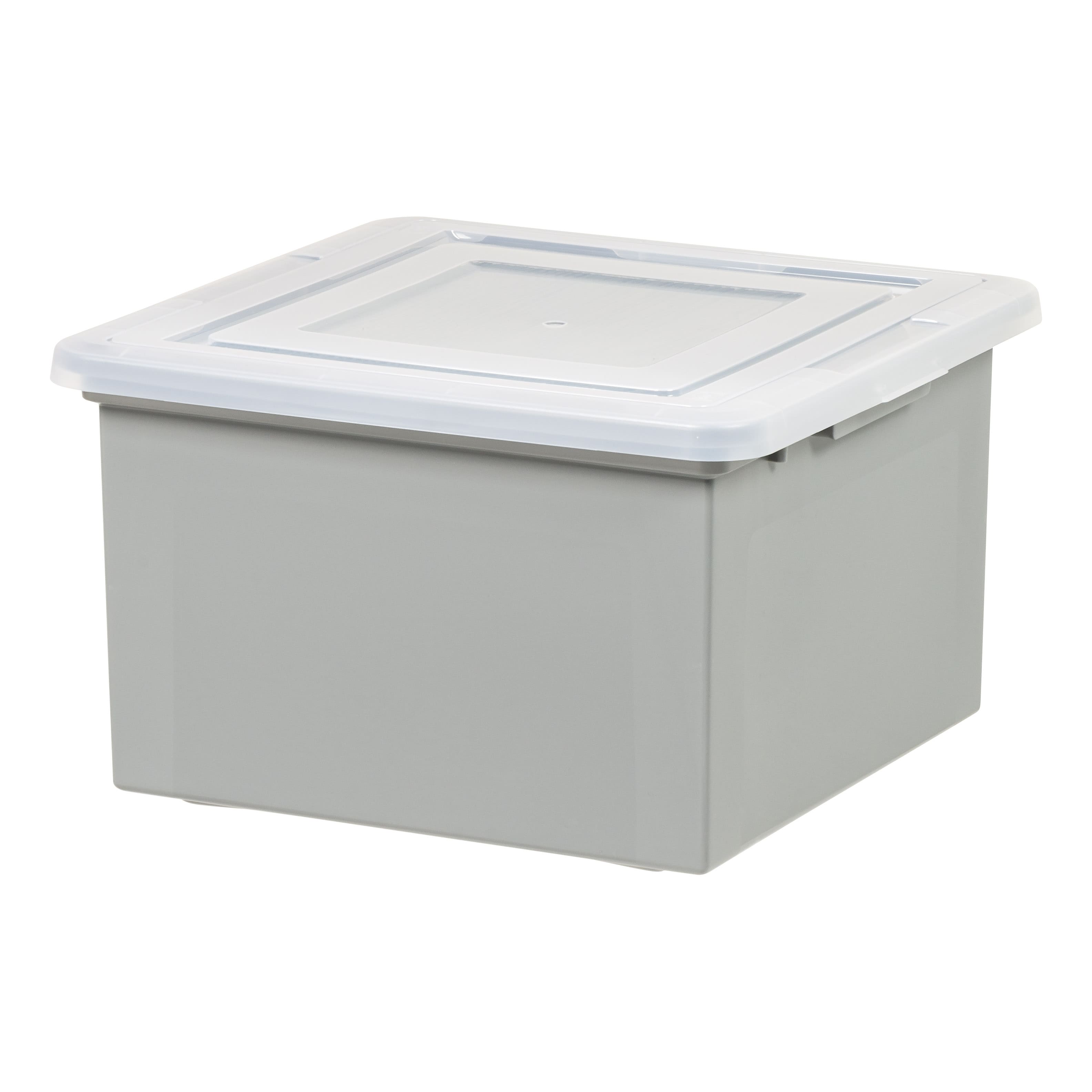 IRIS 8.5-Gal. Snap Tight Plastic File Organizer Storage Box, Gray with Clear  Lid 3 Pack 500166 - The Home Depot