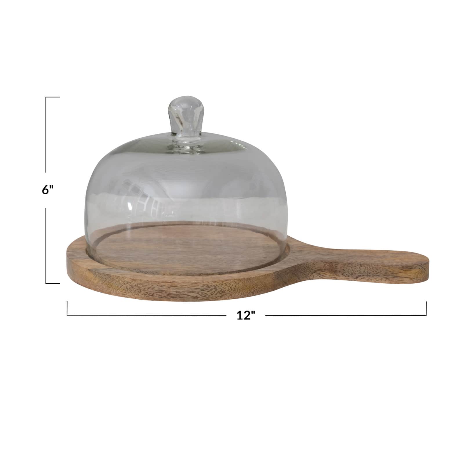 Hello Honey&#xAE; Mango Wood Serving Tray with Glass Cloche Set