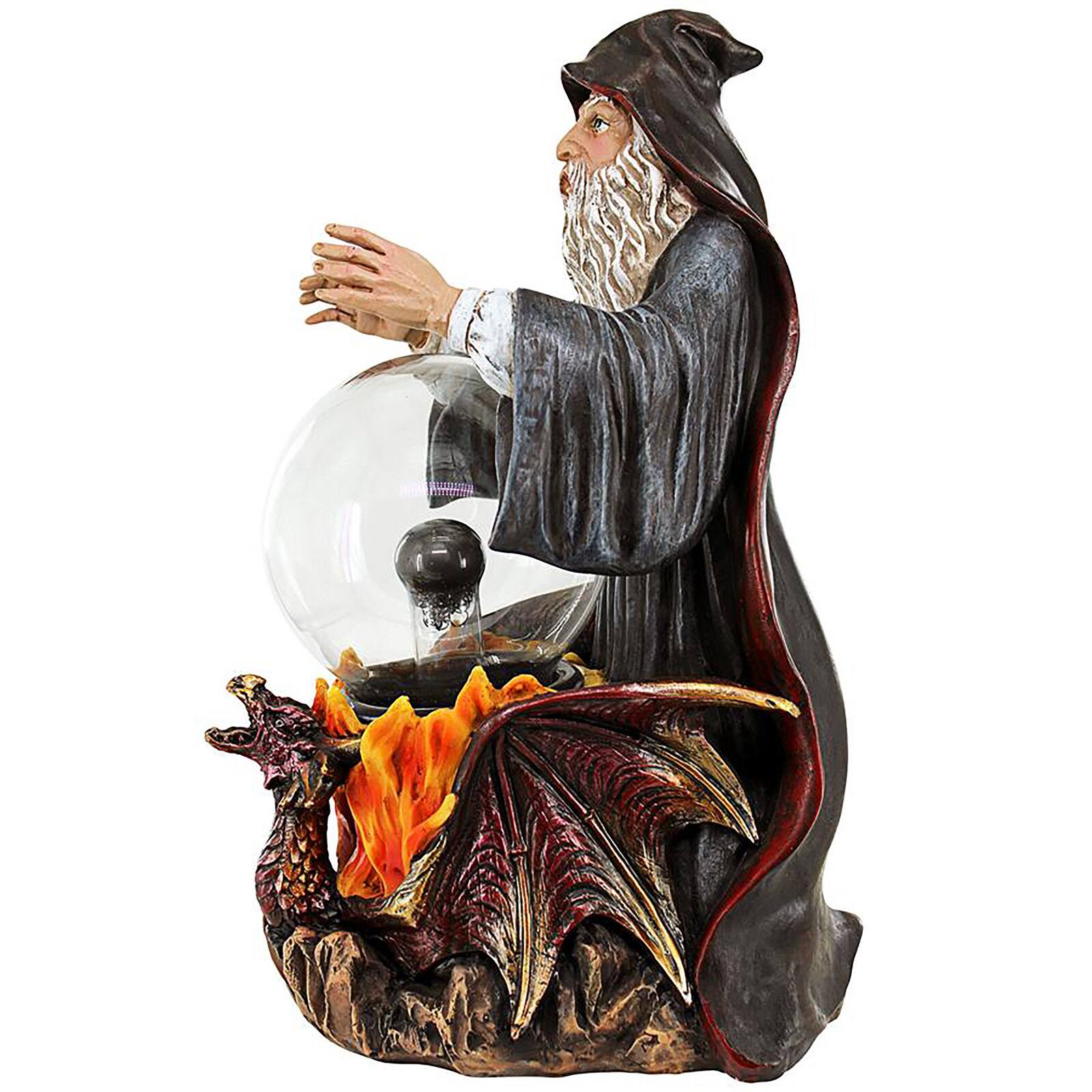 Design Toscano 11&#x22; Wizard&#x27;s Crystal Ball Illuminated Gothic Statue