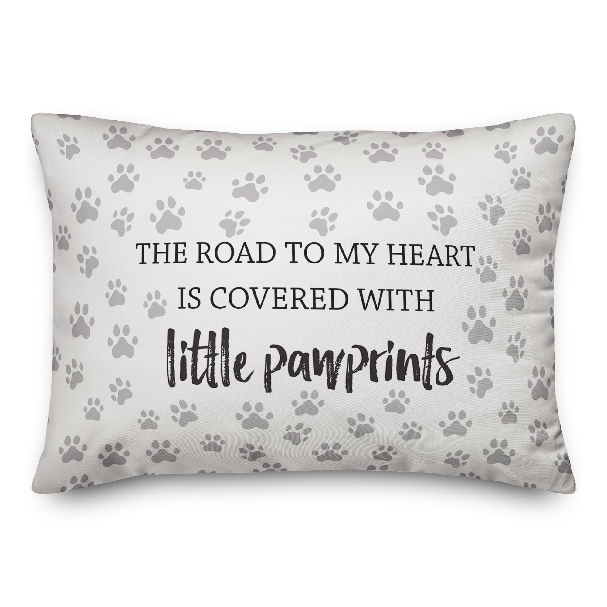 The Road to My Heart Is Covered with Little Pawprints Throw Pillow