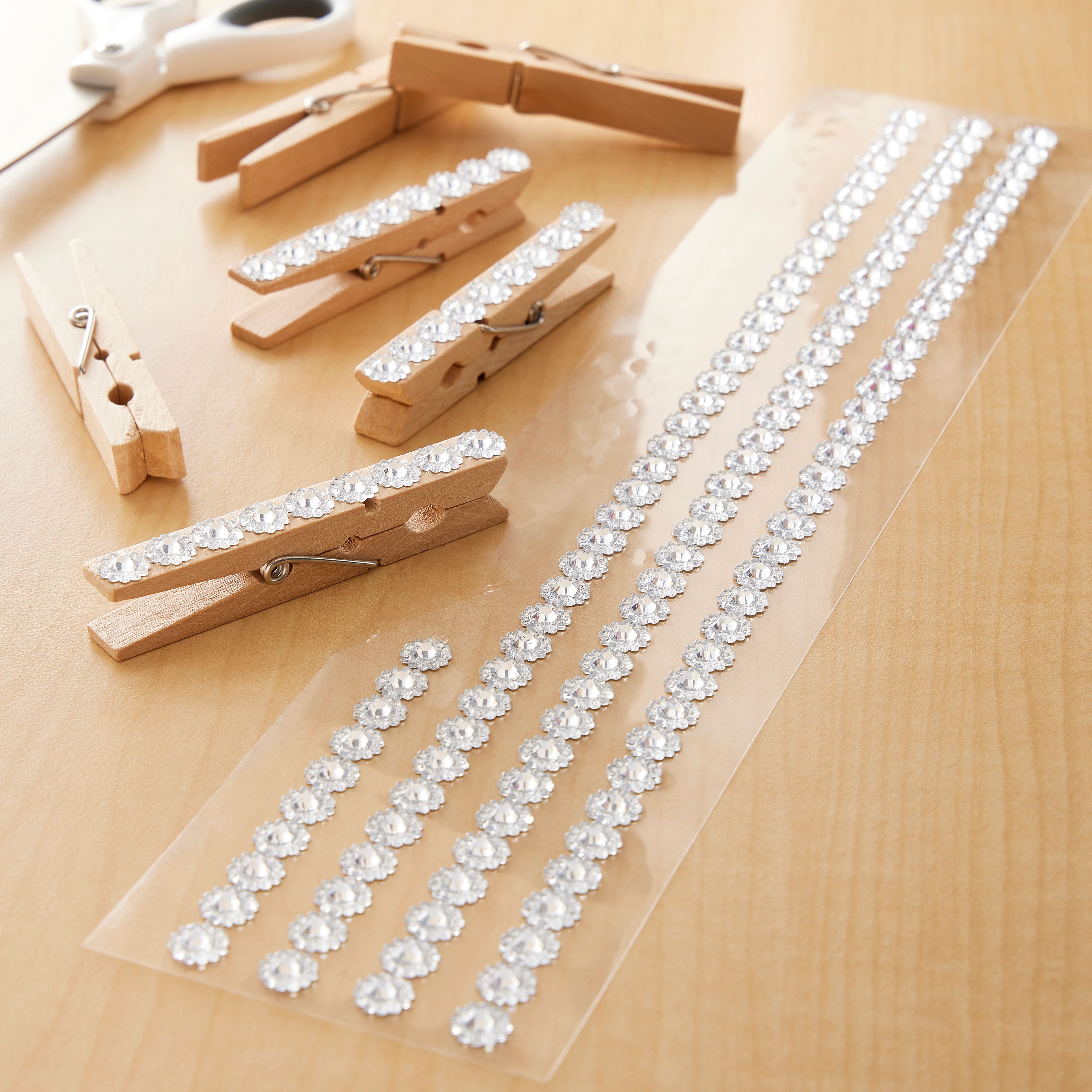 12 Packs: 4 ct. (48 total) Clear Flower Rhinestone Borders by Recollections&#x2122;