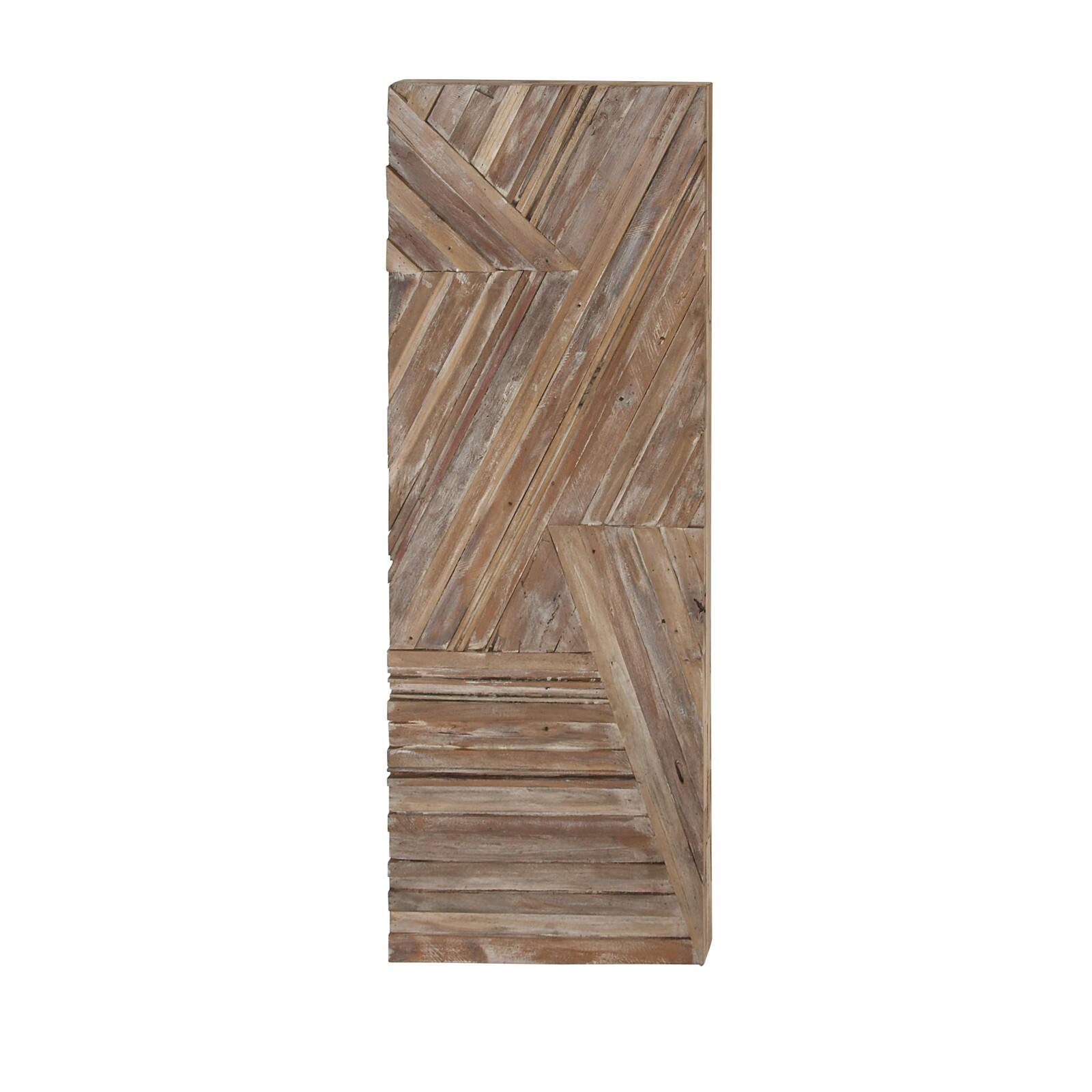 Blue Farmhouse Abstract Recycled Teak Wall Decor, 56" x 20"