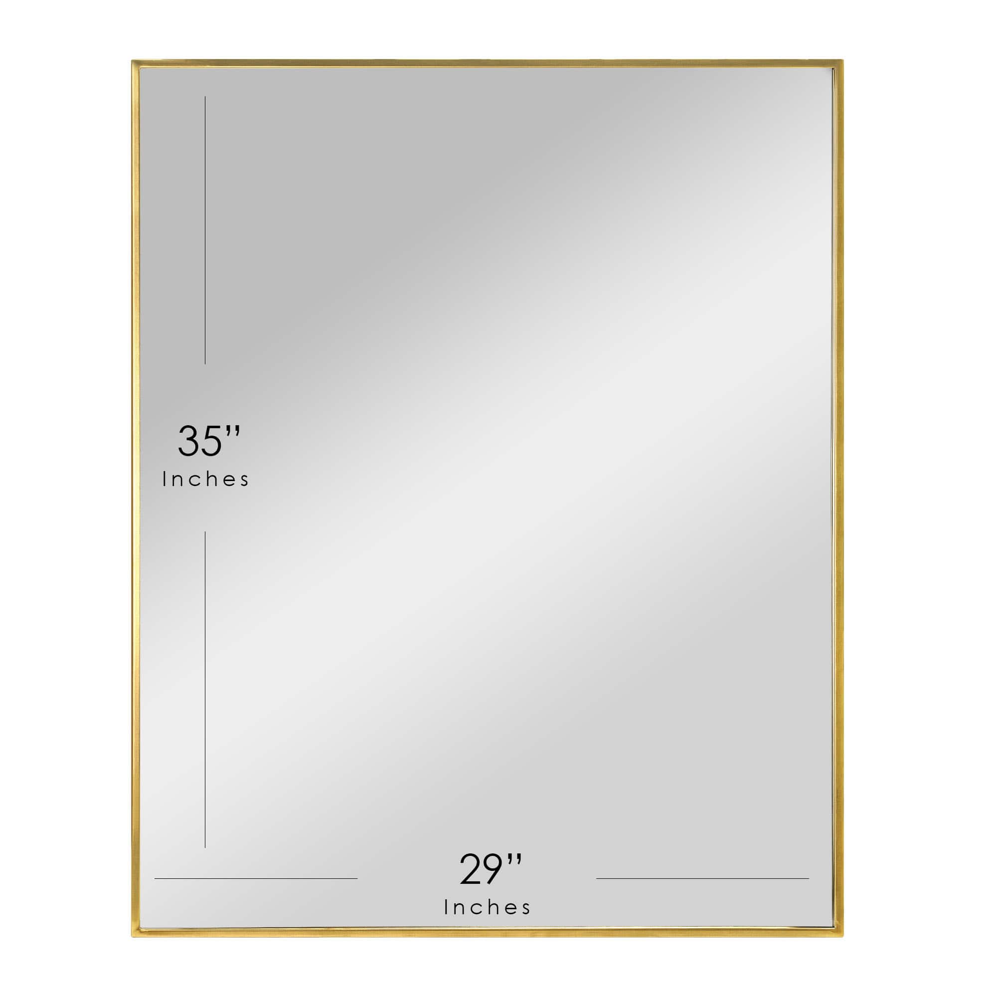 Head West Brassy Gold Spectrum Metal Rectangular Bathroom Vanity Mirror - 36" x 30"