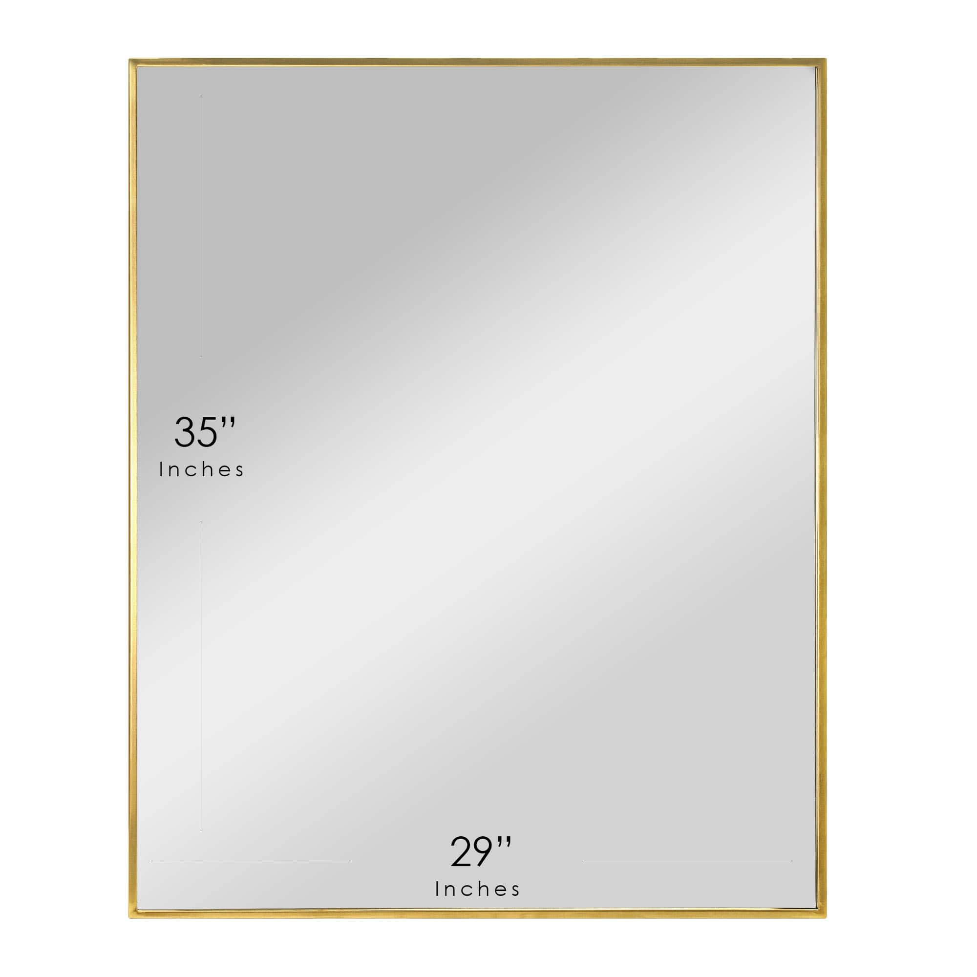 Head West Brassy Gold Spectrum Metal Rectangular Bathroom Vanity Mirror - 36&#x22; x 30&#x22;