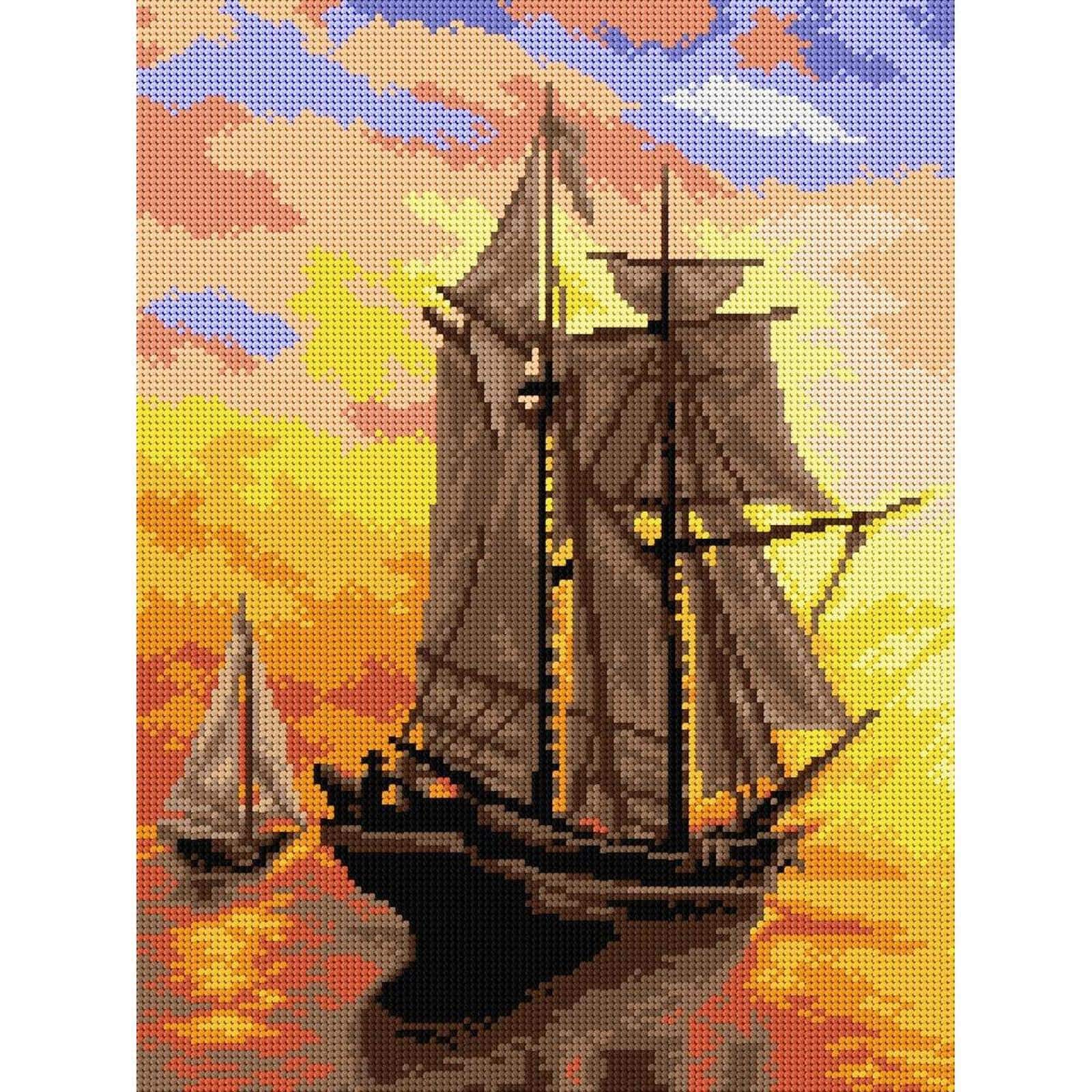 Orchidea Gobelin William Bradford - Sunset in Fundy Bay (fragment) Halfstitch Canvas